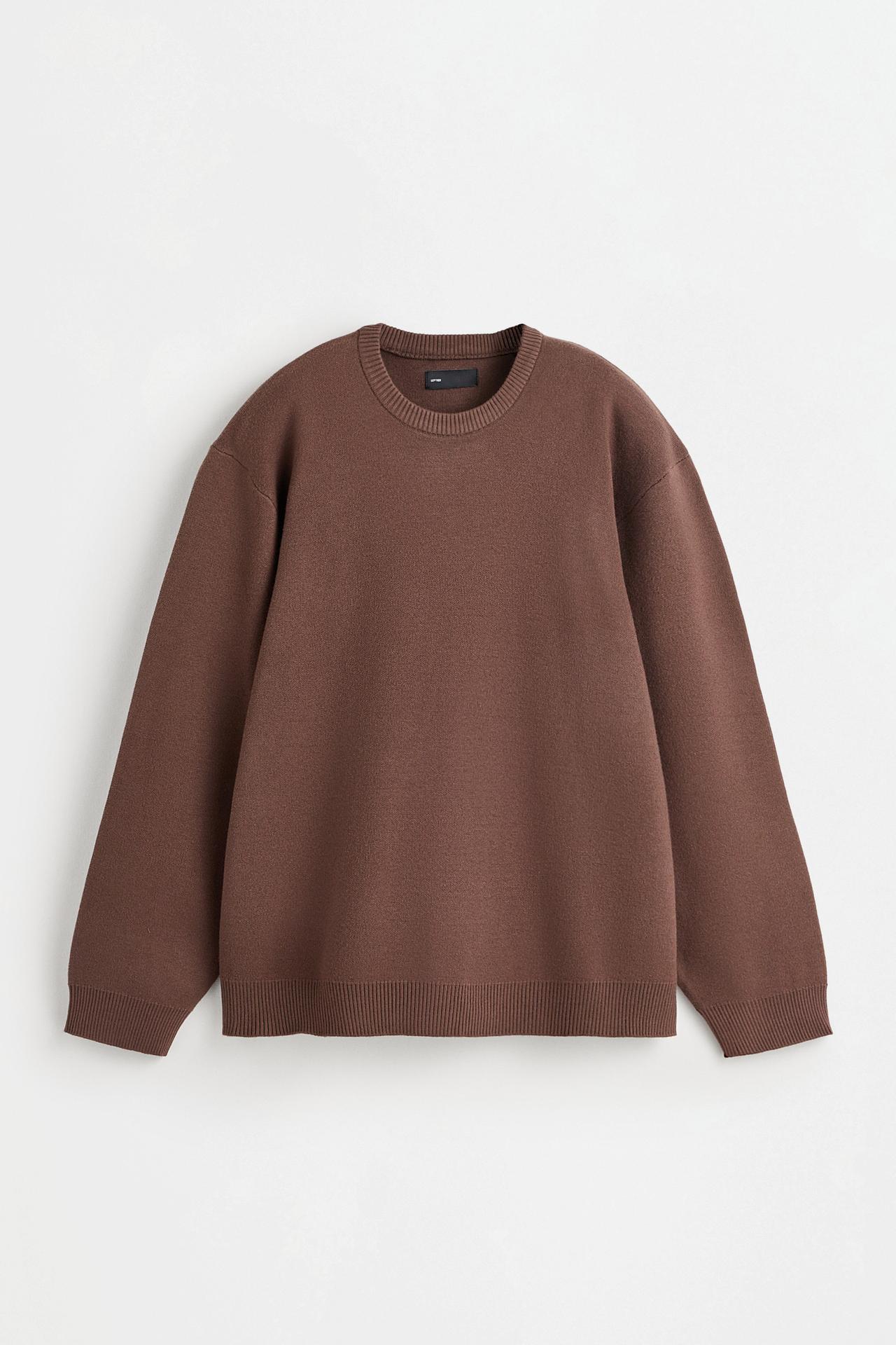 Soft knit sweater — BROWN
