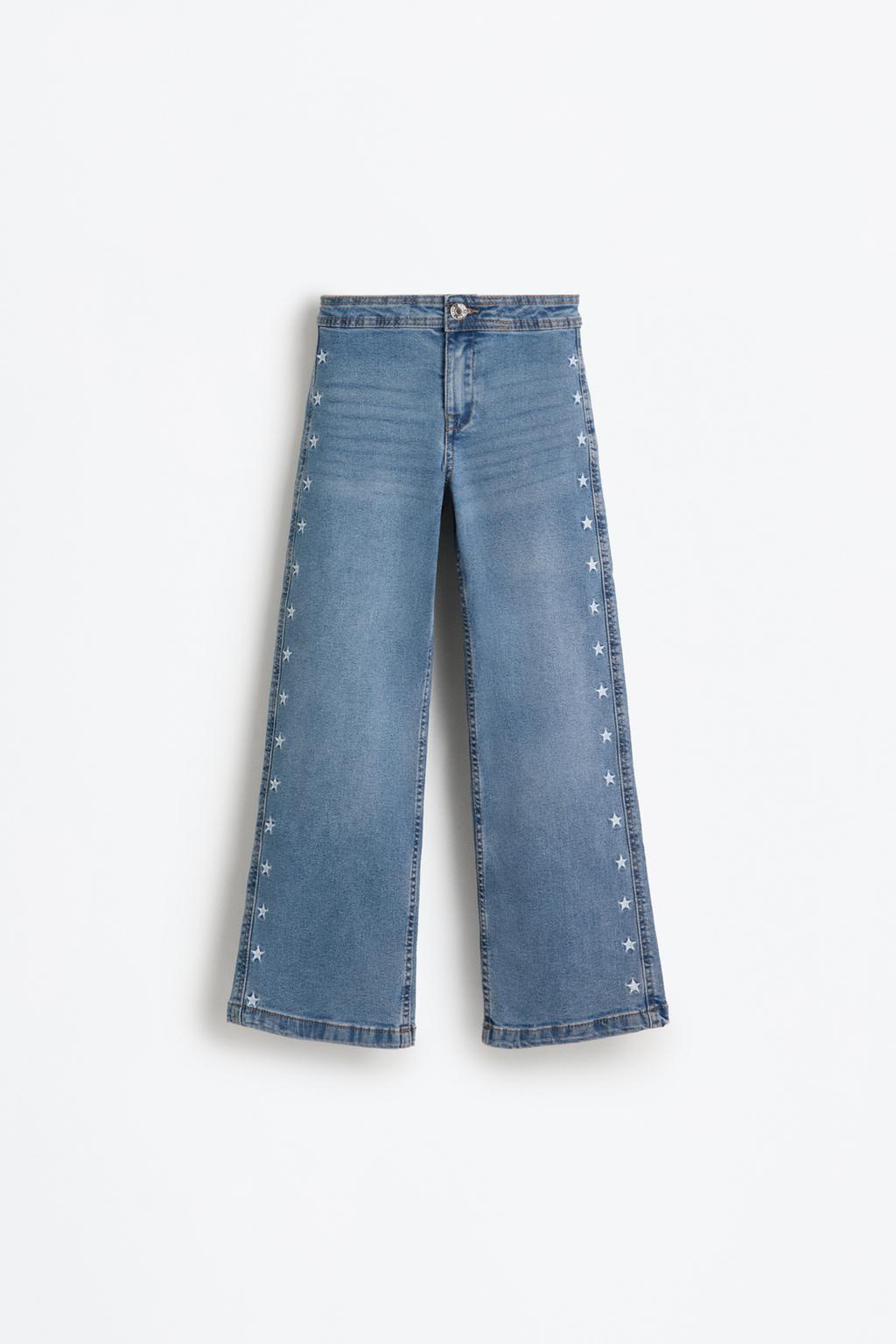 Navy embroidered star jeans