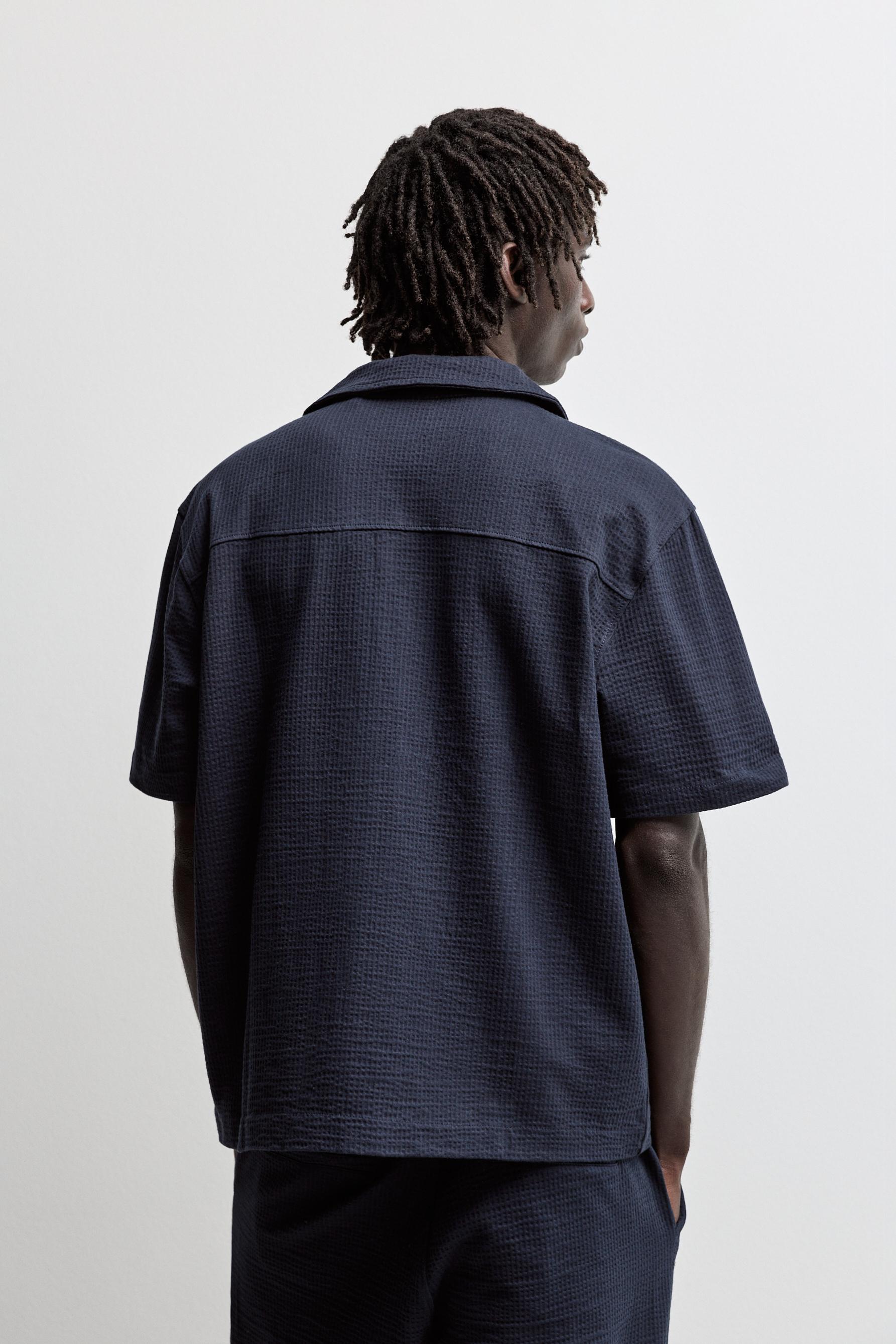 Seersucker shirt — NAVY