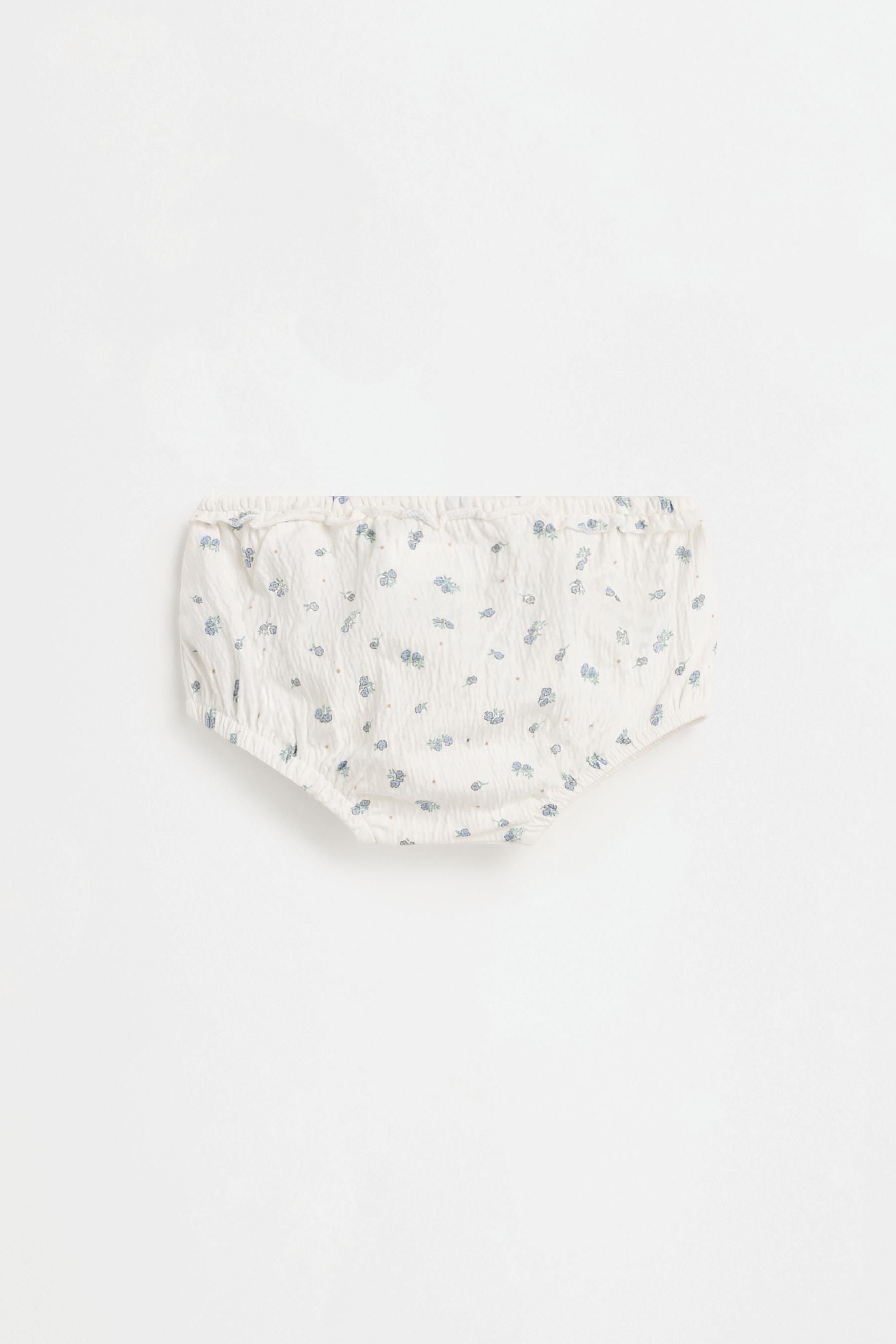Crepe dress and bloomer set — WHITE