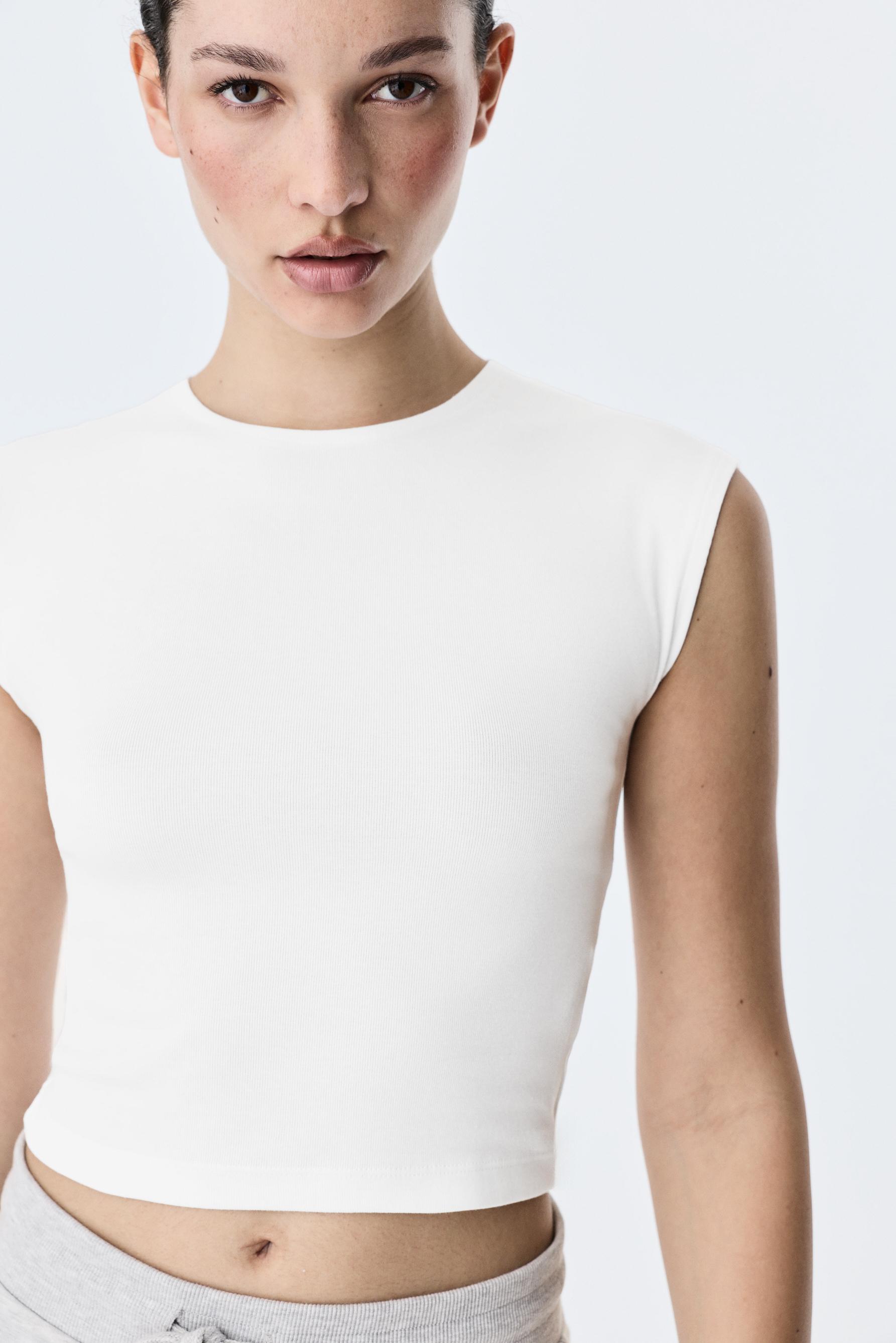 Cropped T-shirt — WHITE