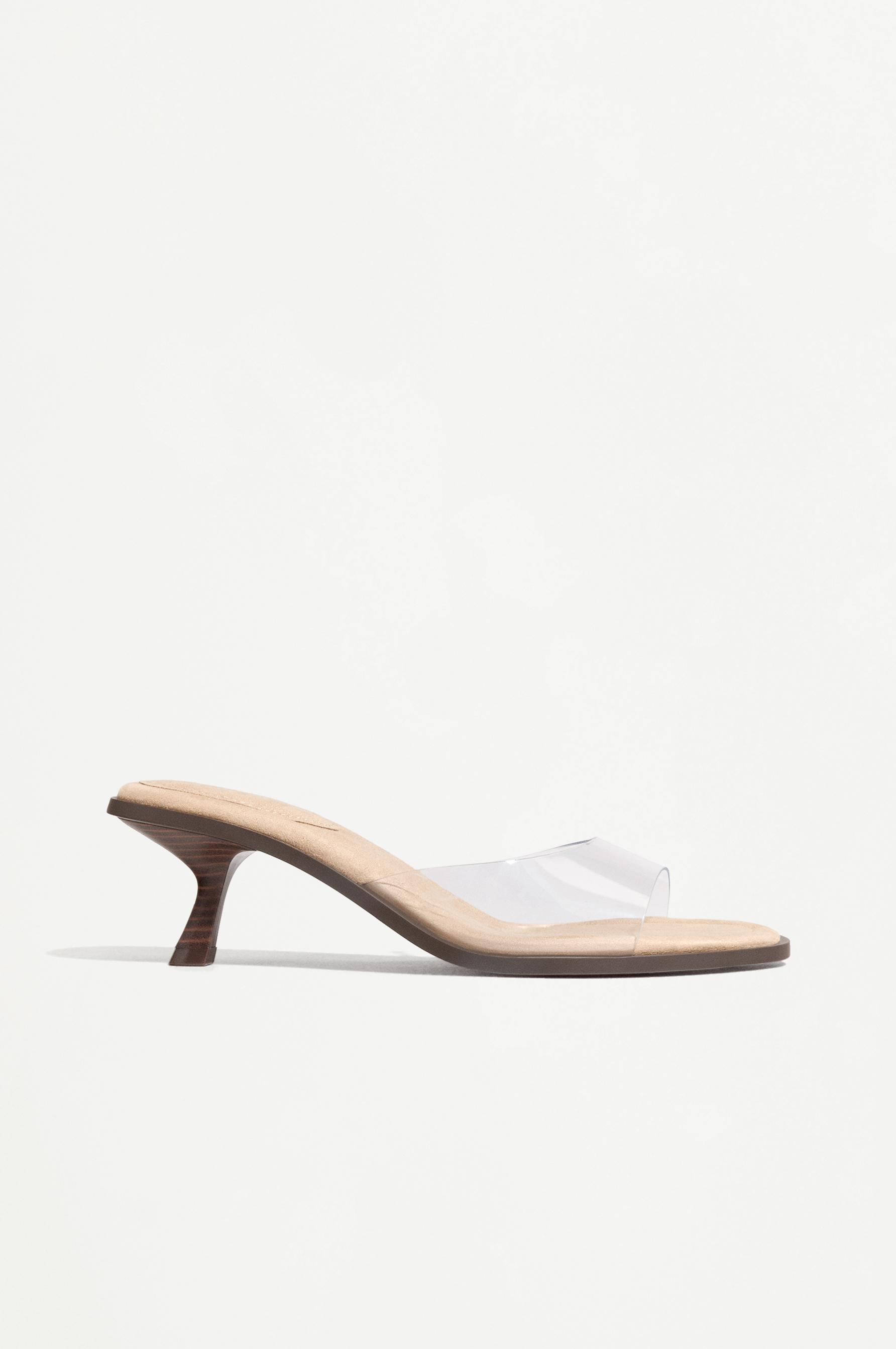 Vinyl heel sandals — TRANSPARENT