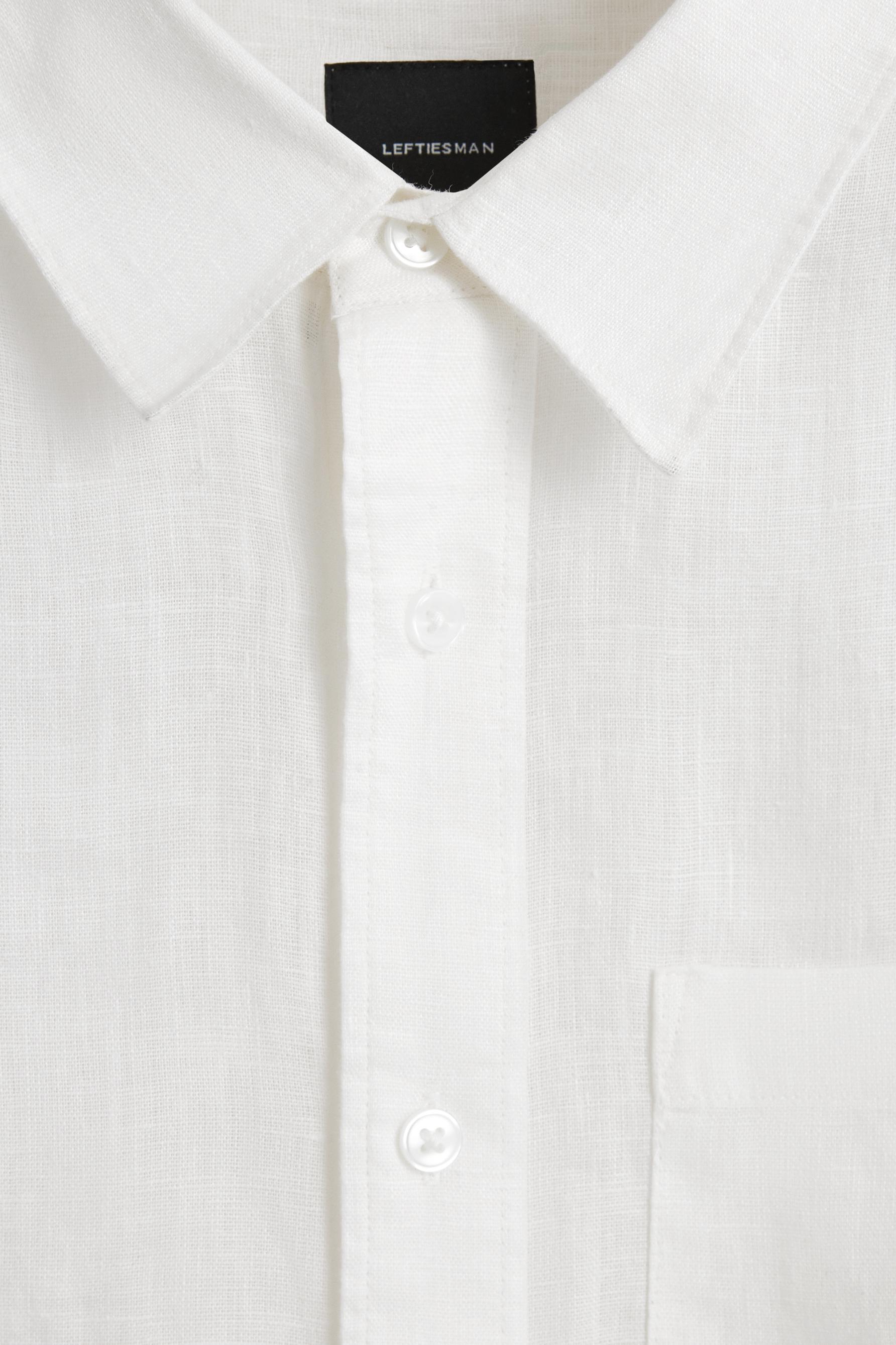 100% linen shirt — WHITE