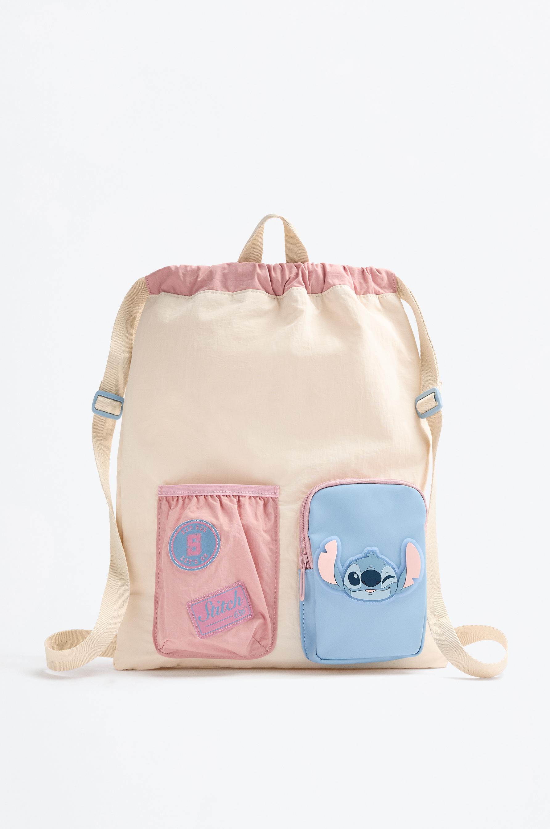 Lilo & Stitch ©Disney patch school drawstring backpack — ECRU