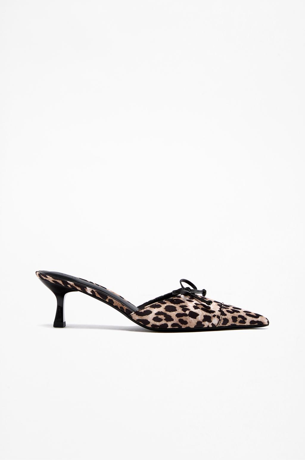 Animal print high-heel mules