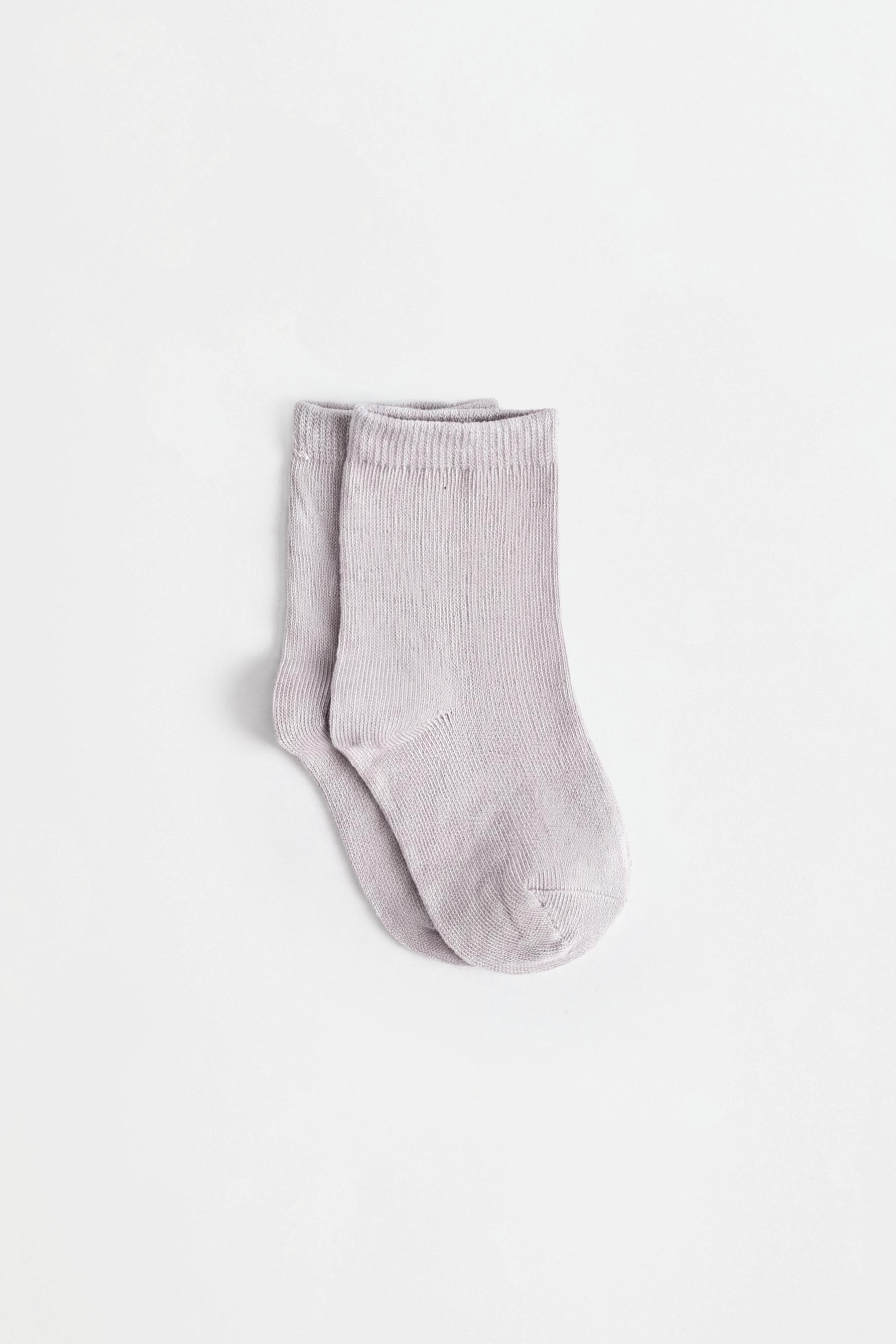 Plain Short Socks (10-Pack) — WHITE/GREY