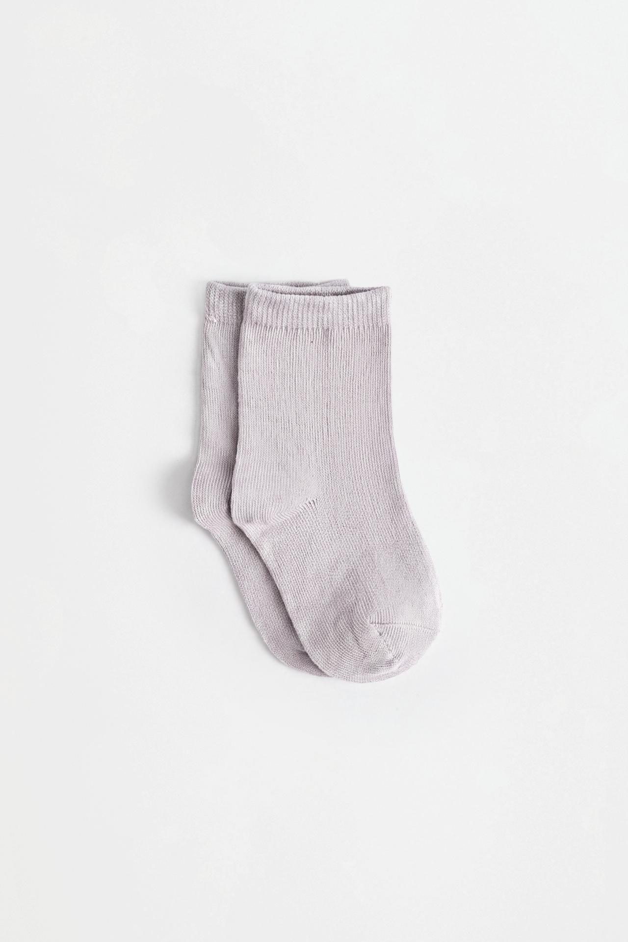 Plain Short Socks (10-Pack) — WHITE/GREY