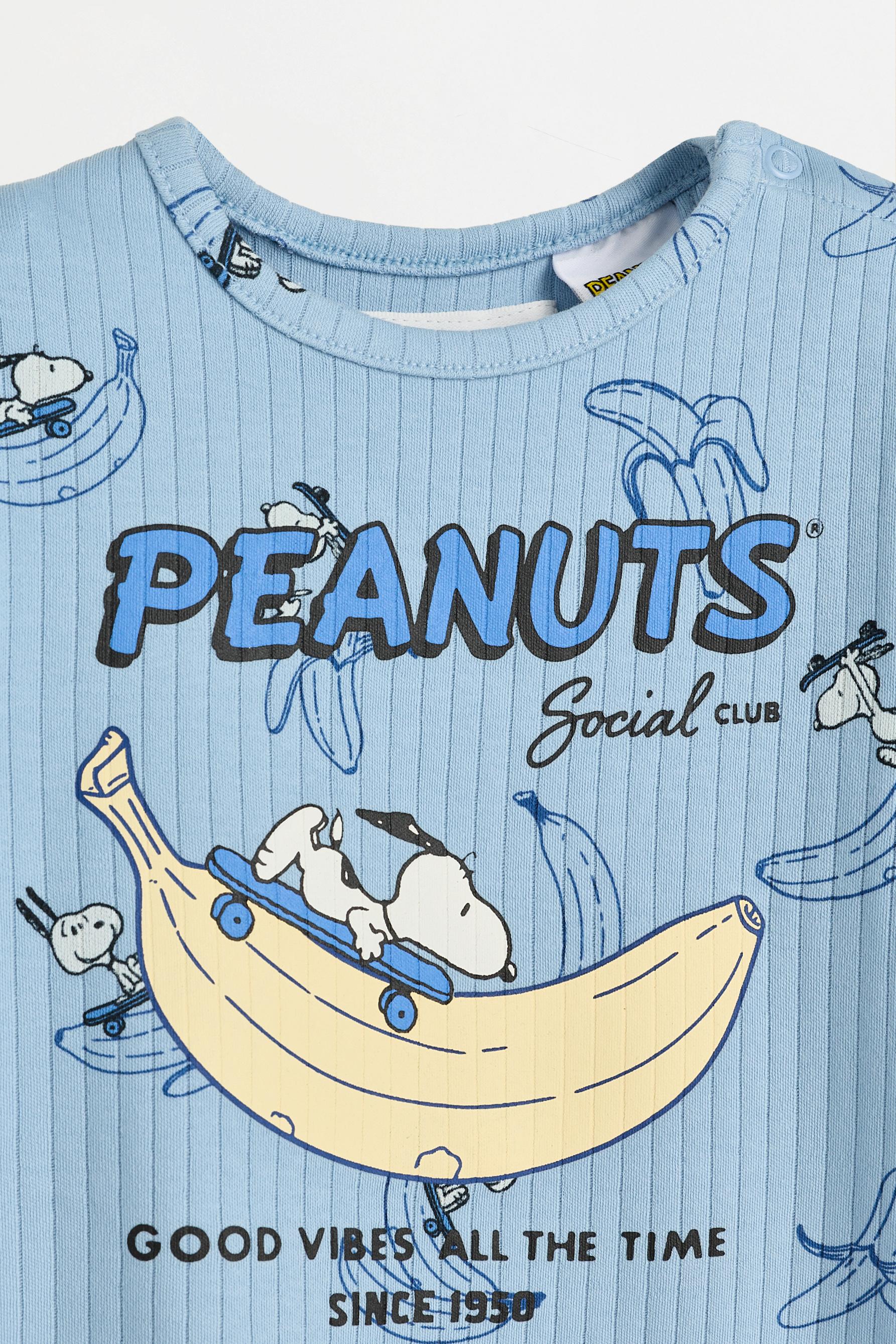 Snoopy Peanuts™ ribbed sleepsuit — SKY BLUE