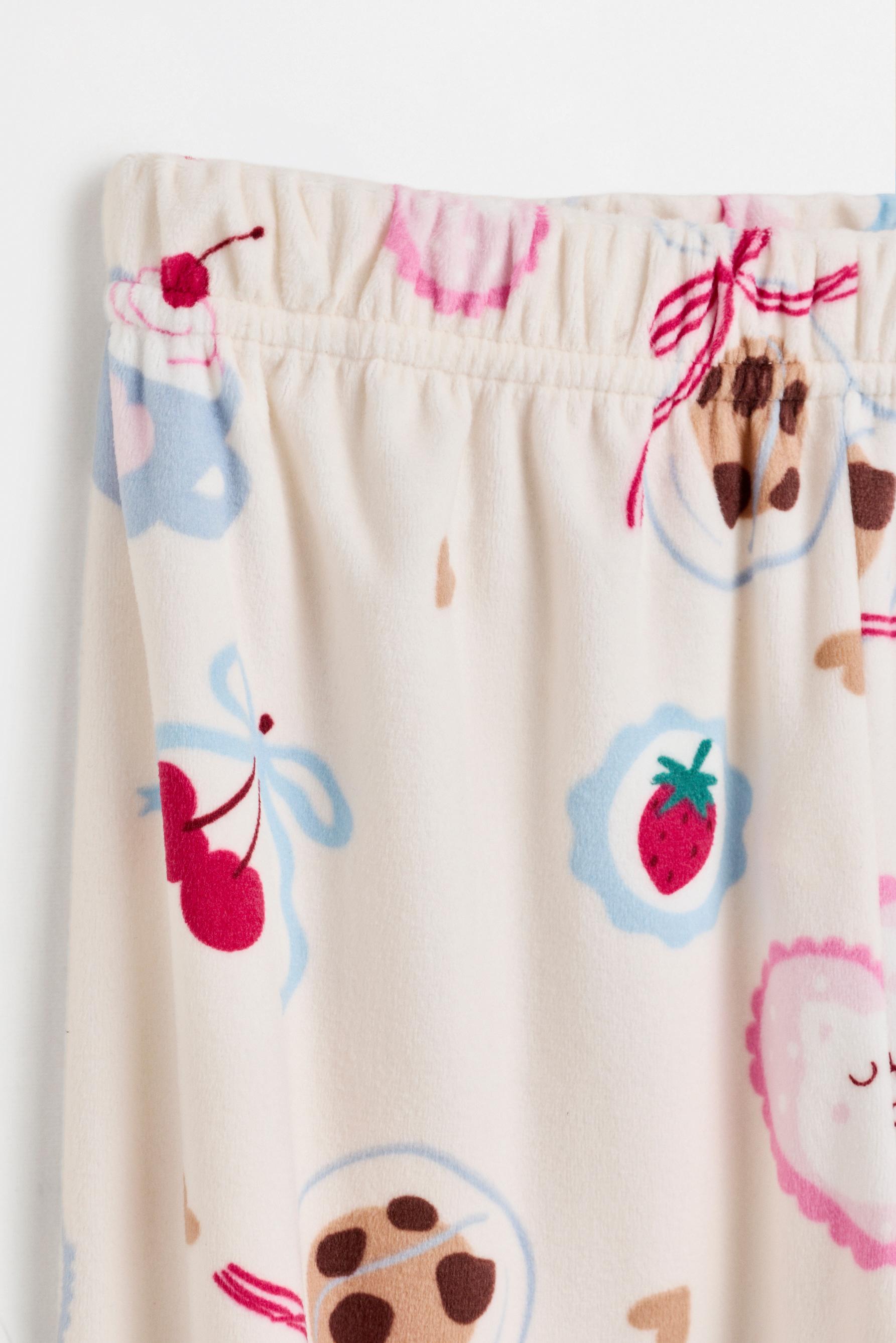 Velvet-feel star pyjamas — ECRU