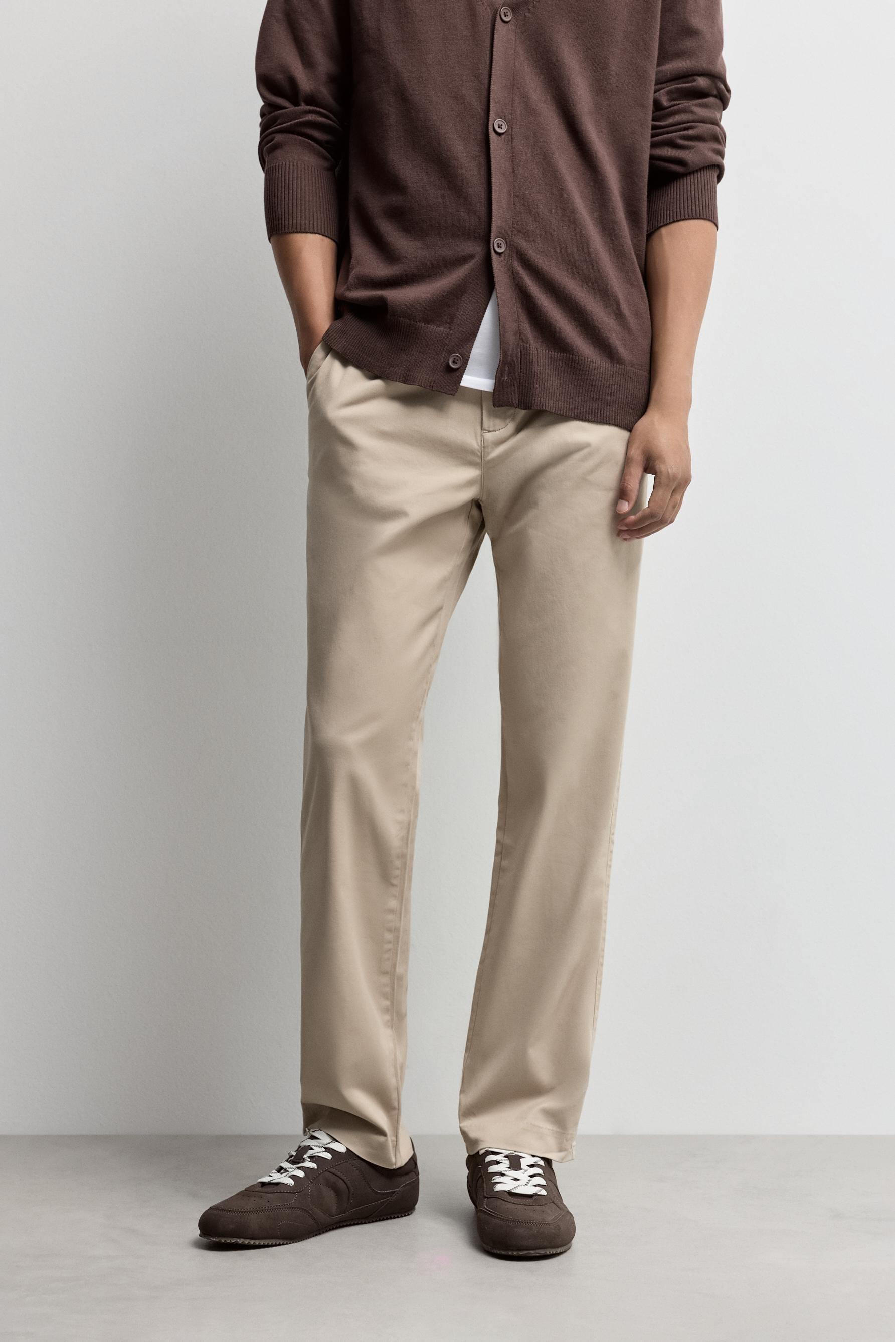 Slim fit chino trousers — BEIGE