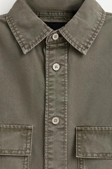 Denim shirt with pockets — FADED GREEN 7