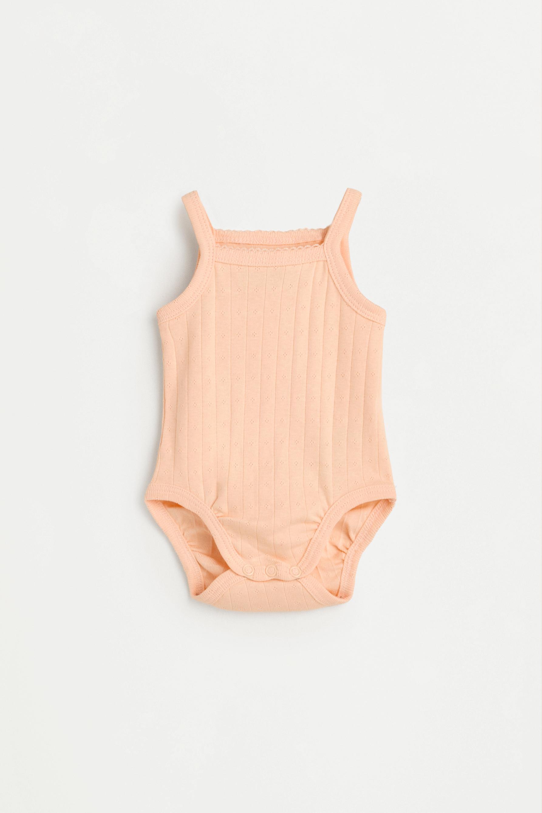 Pack of 2 pointelle strappy bodysuits — LIGHT ORANGE