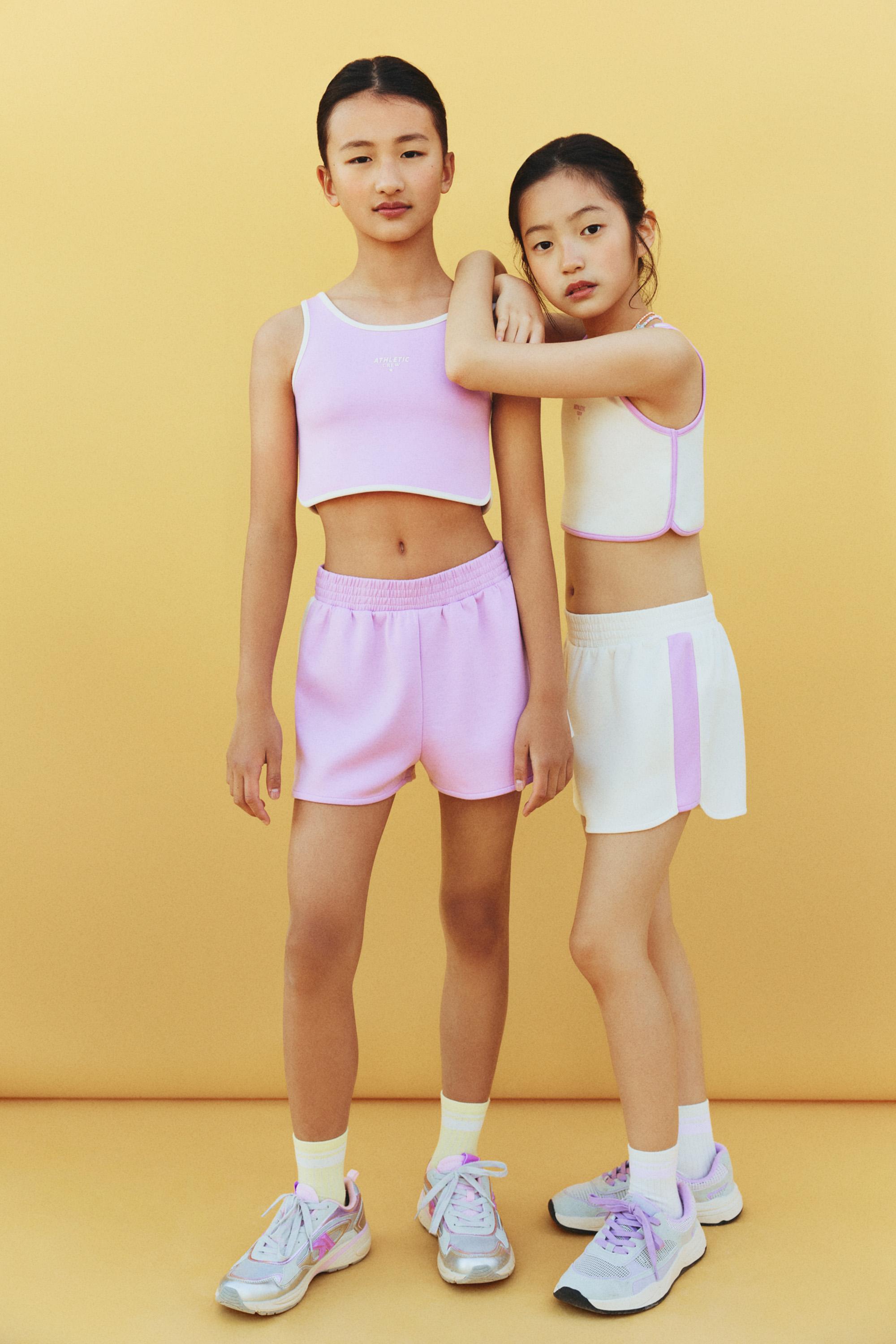 Flowy plush sports shorts — MAUVE