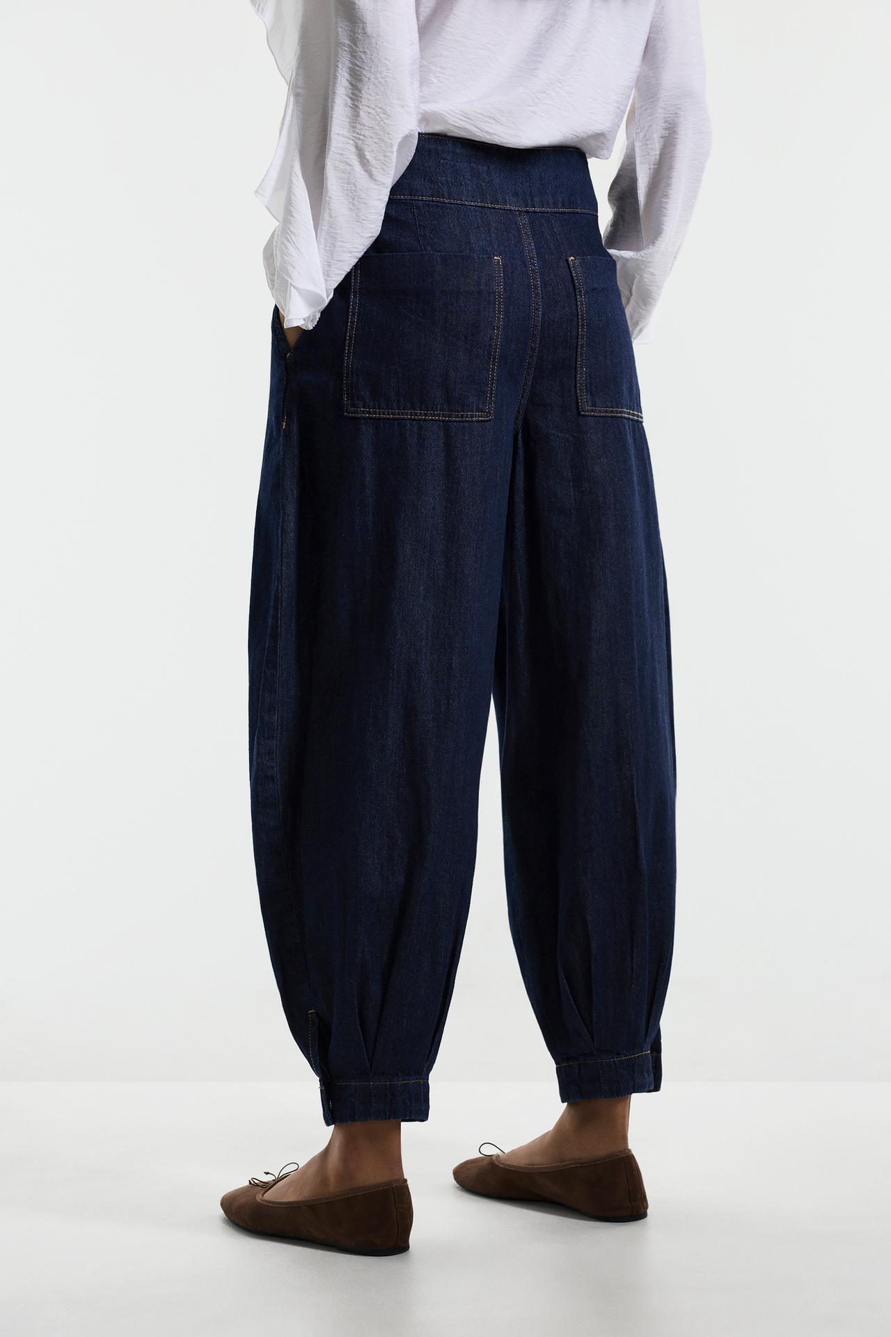 Sarouel trousers with buckle — NAVY