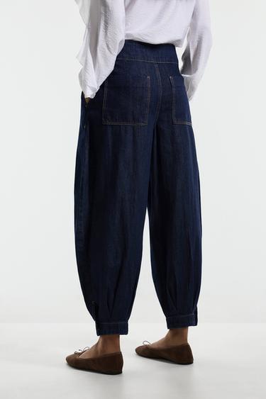 Sarouel trousers with buckle — NAVY 4