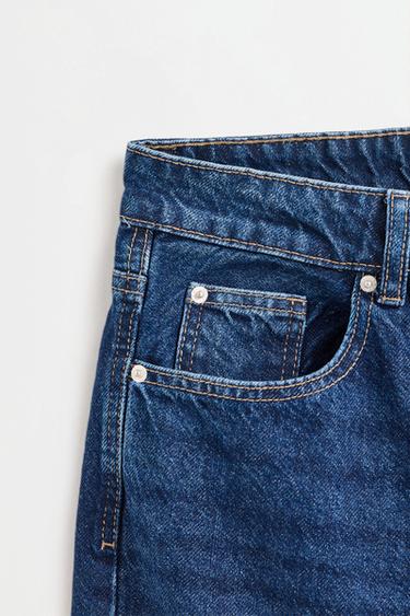 Slim fit wide-leg denim Bermuda shorts — DARK INDIGO 7