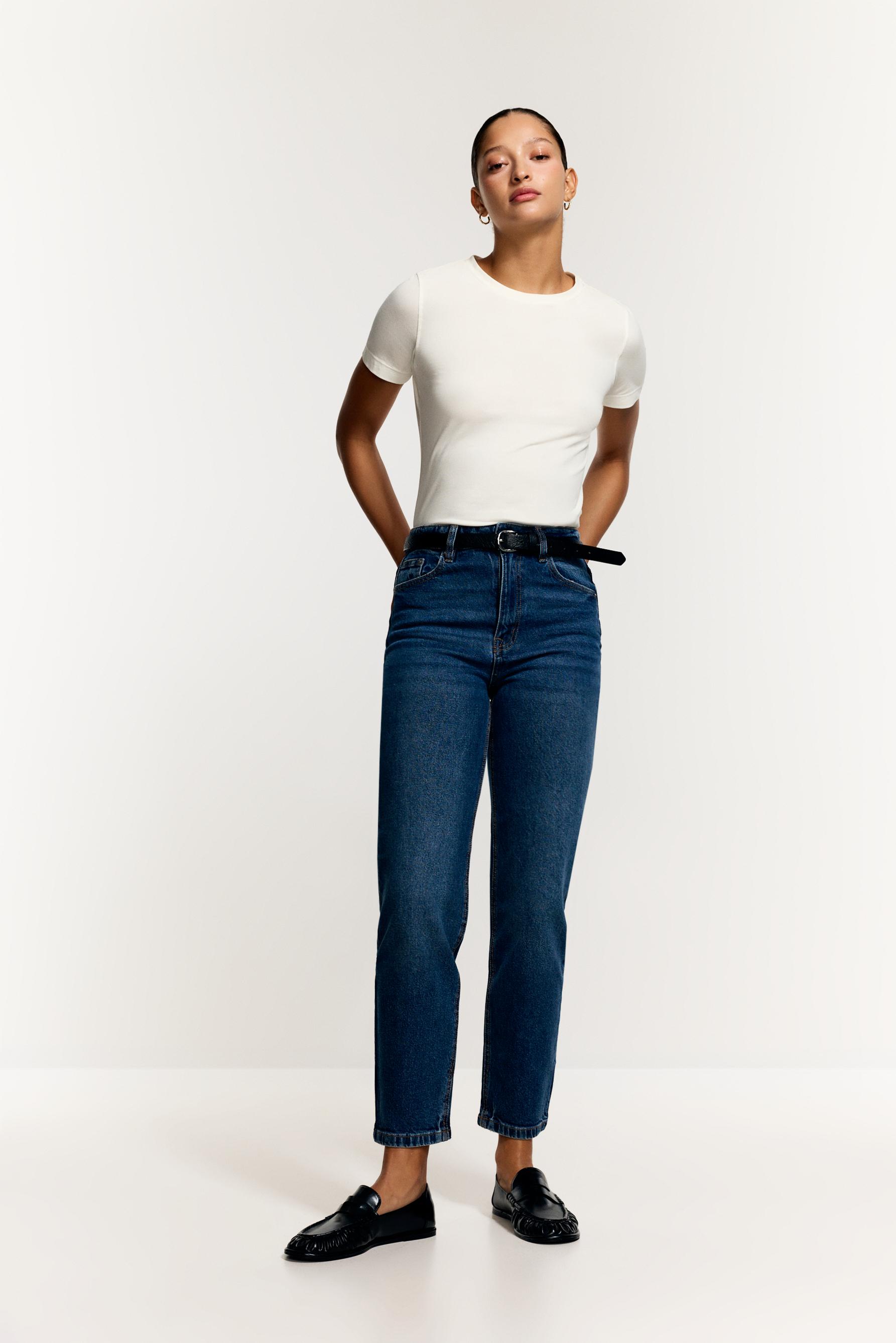 Mom fit jeans — FADED NAVY