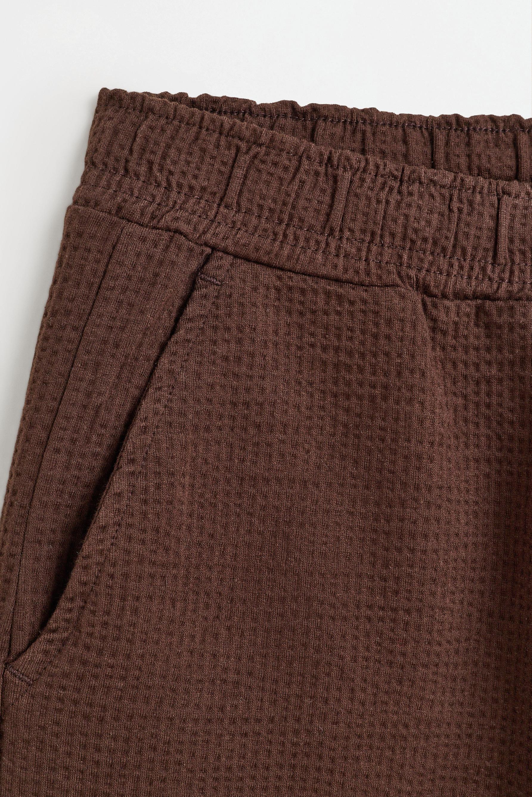 Seersucker Bermuda shorts — CHOCOLATE