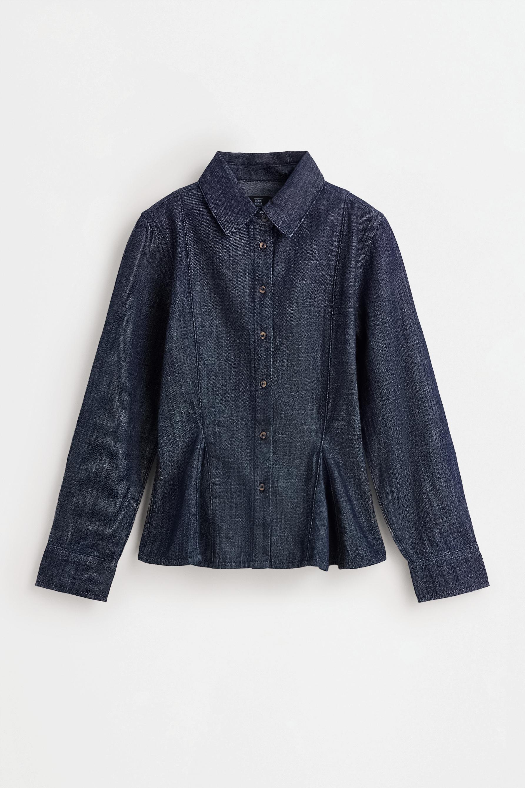 Sobrecamisa denim peplum