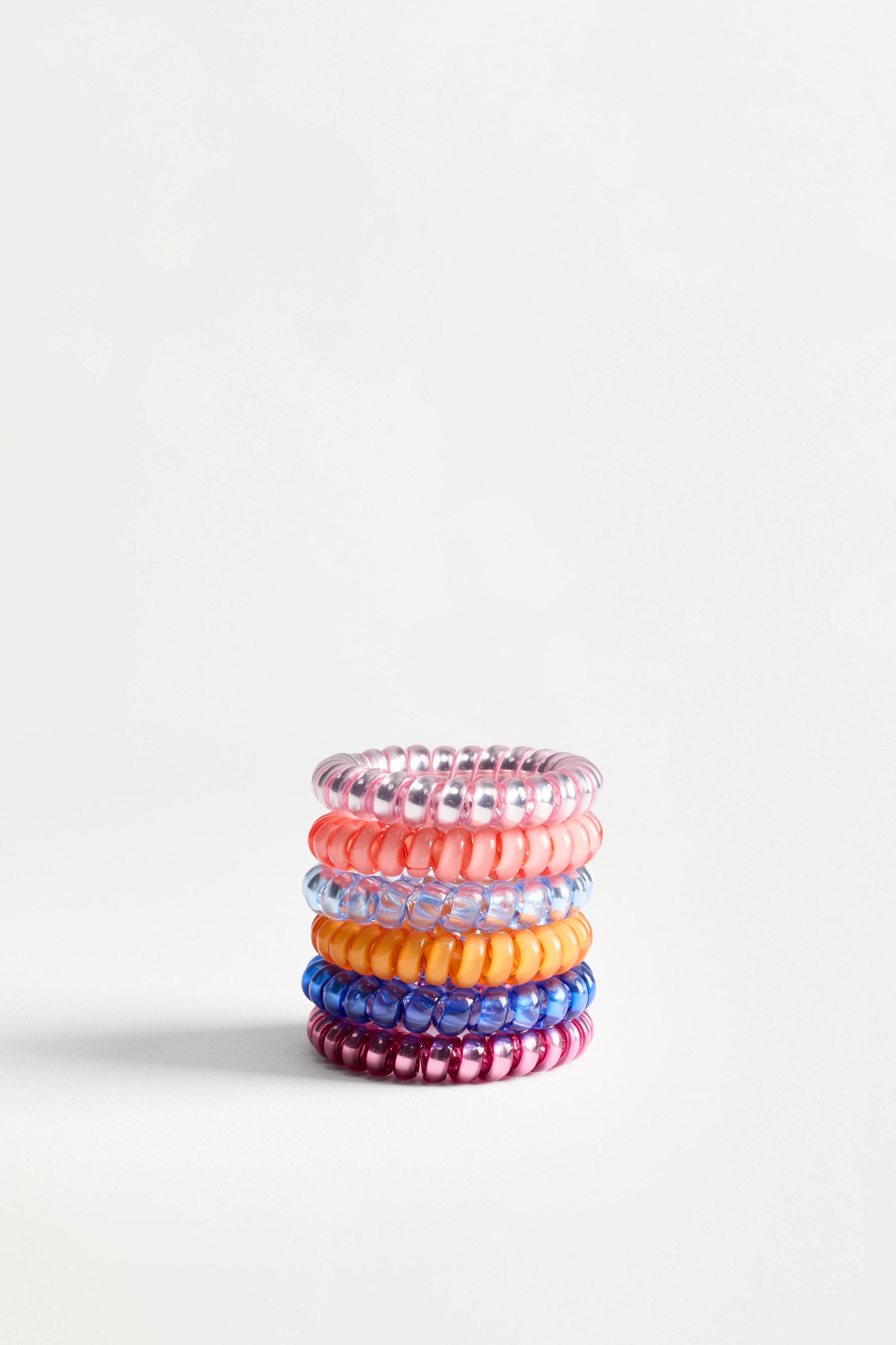 Spiral hair ties (6-pack) — BLUE