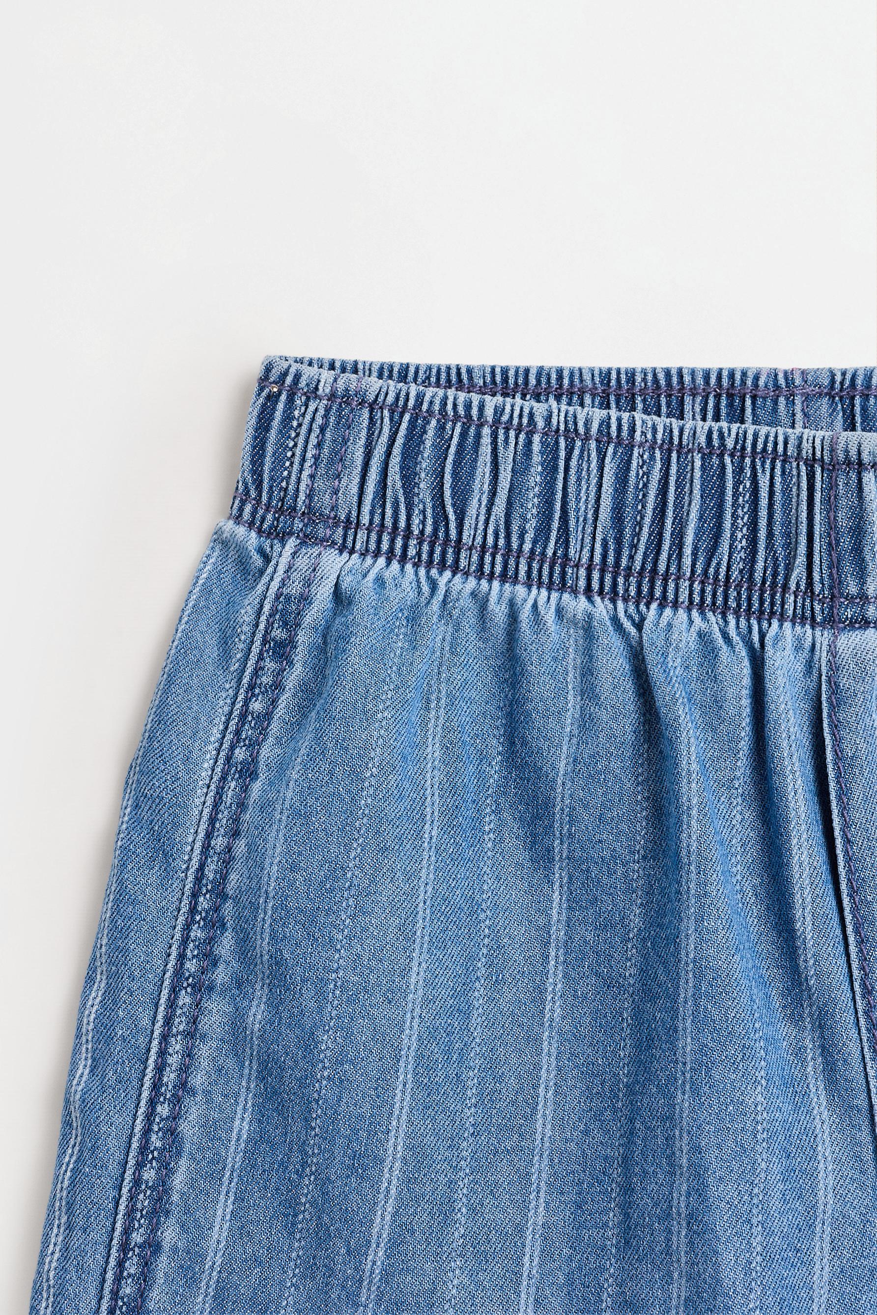 Striped denim cargo Bermuda shorts — BLUE