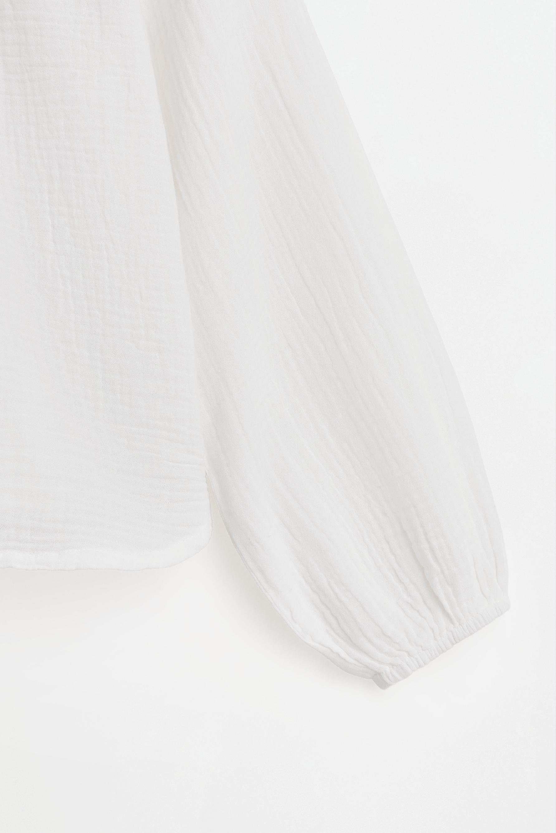 Printed double gauze blouse — OFF WHITE