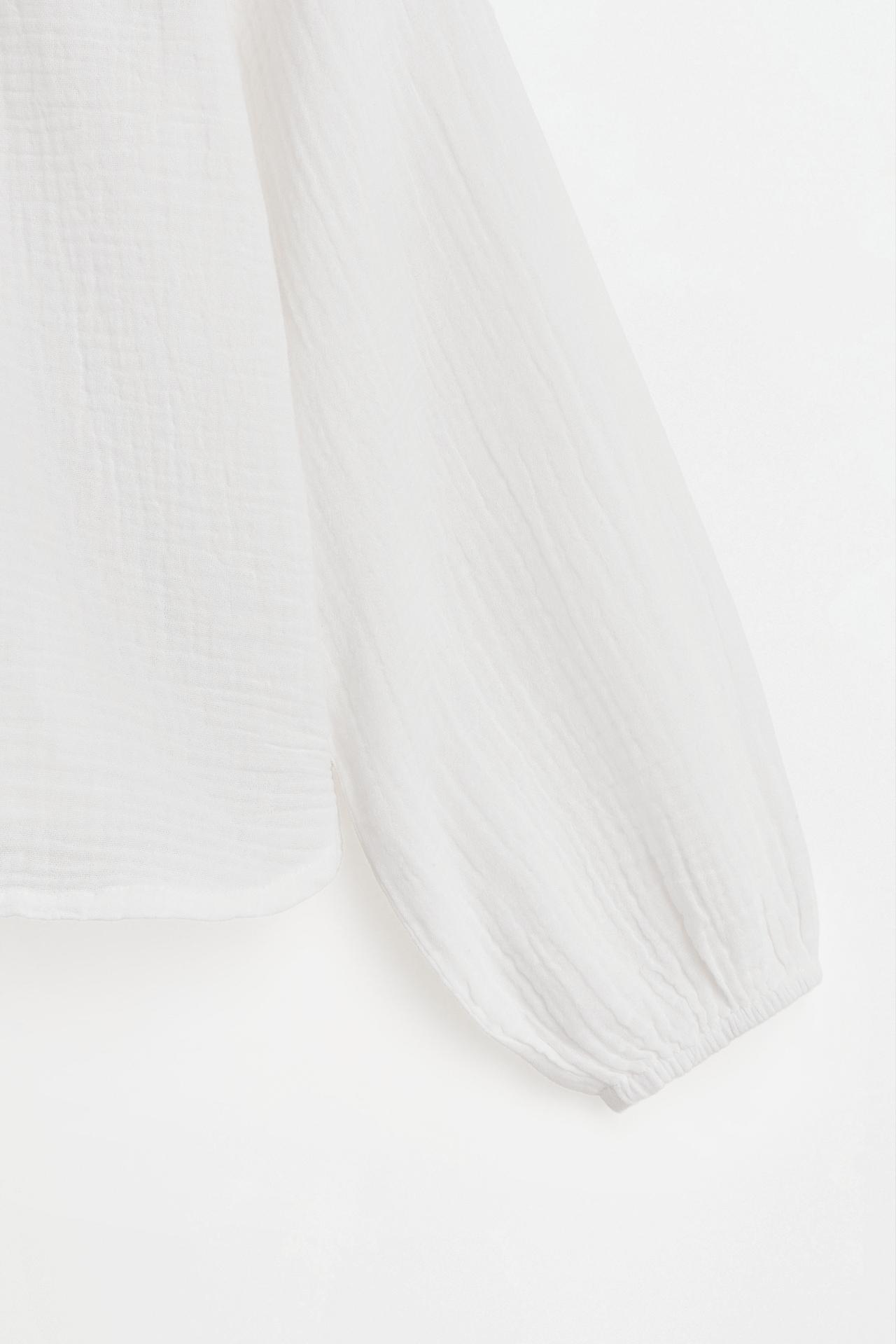 Printed double gauze blouse — OFF WHITE