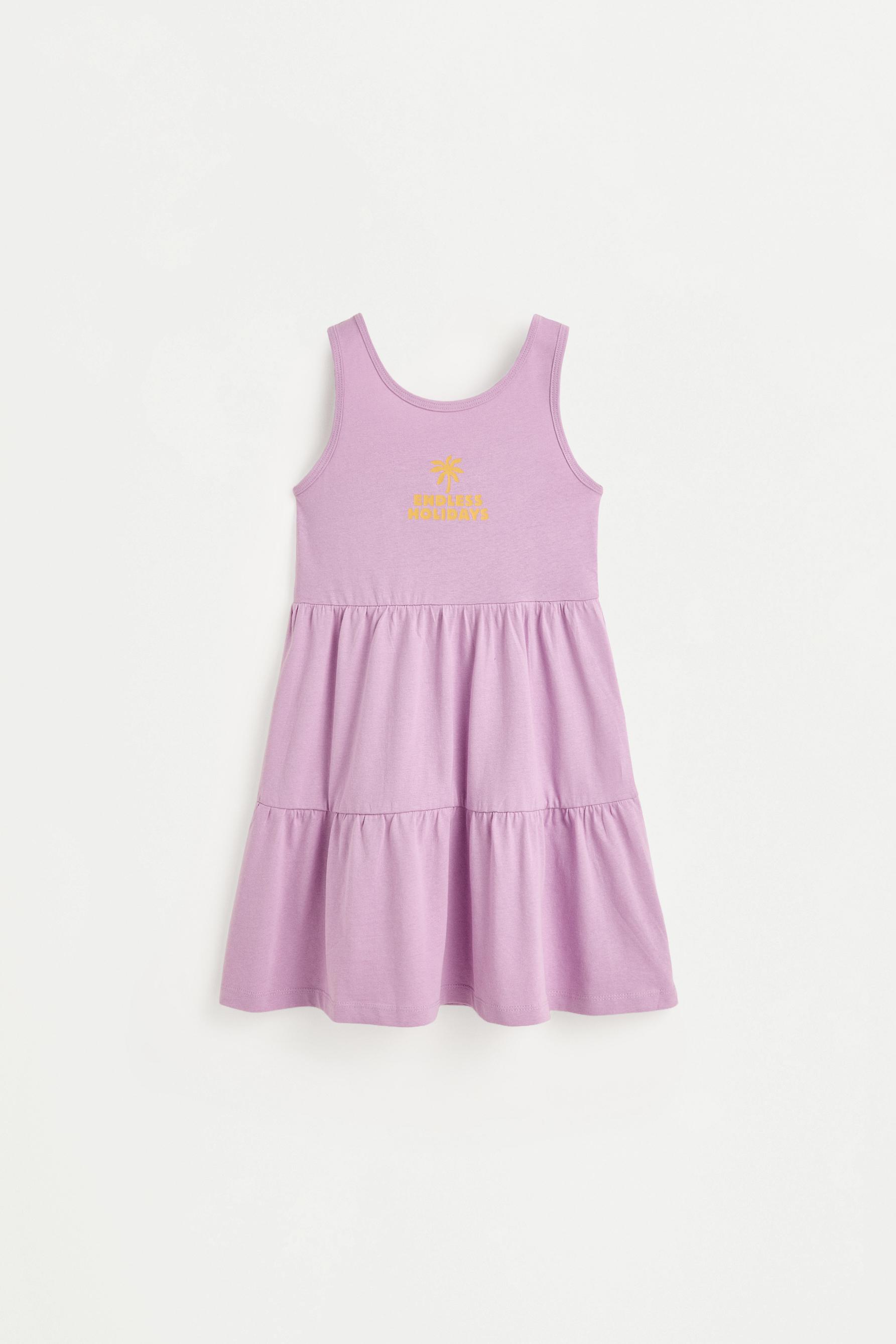 Printed strappy dress — MAUVE PINK