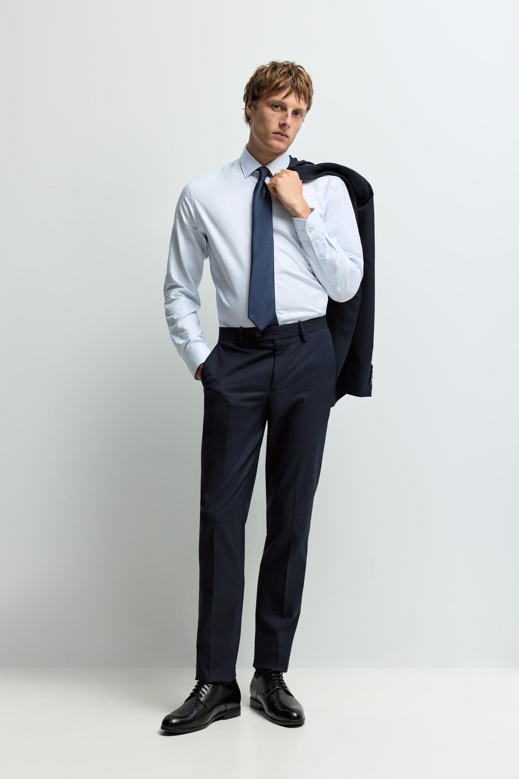 Micro-pattern tailored shirt — SKY BLUE