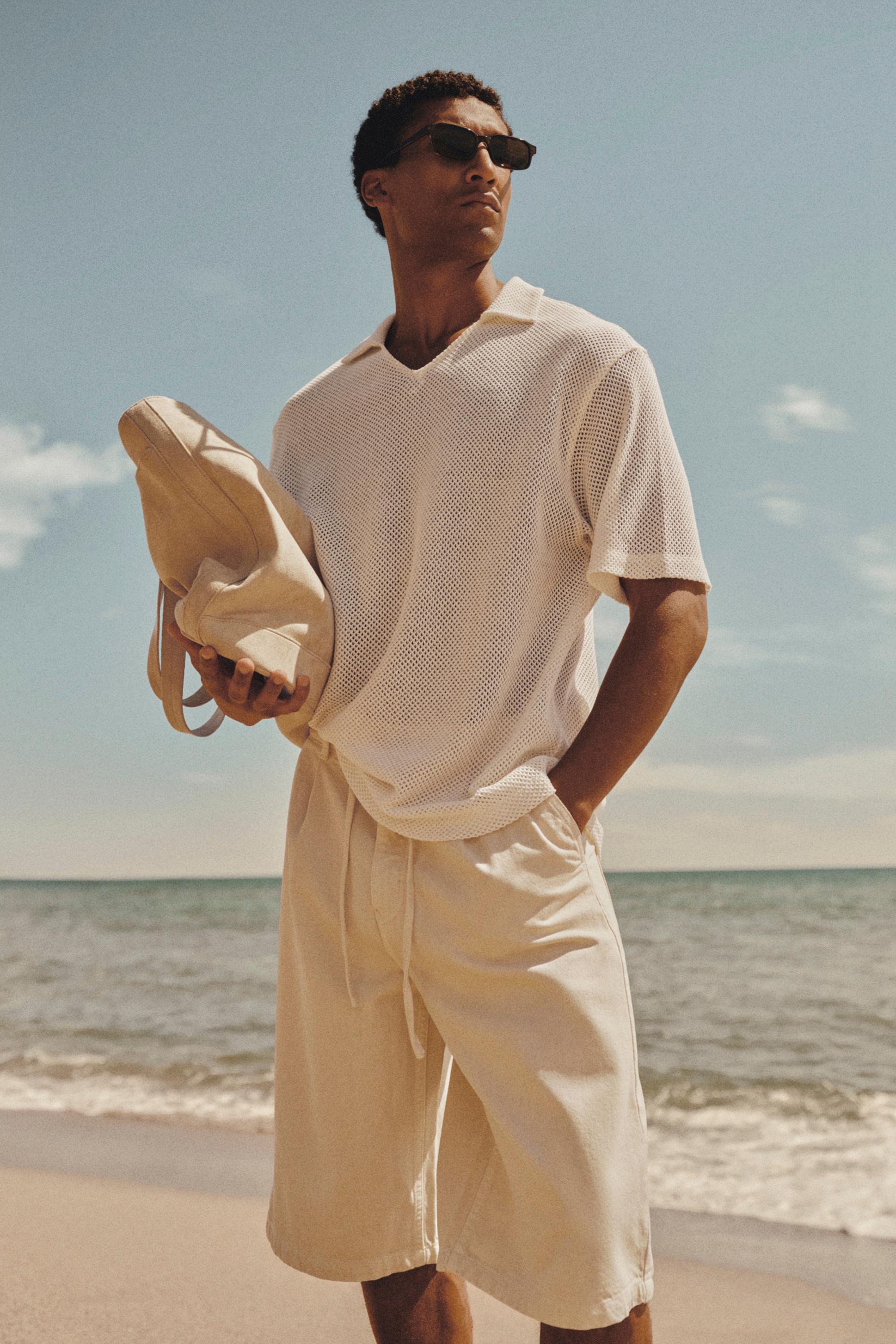 Mesh polo shirt — BUTTER