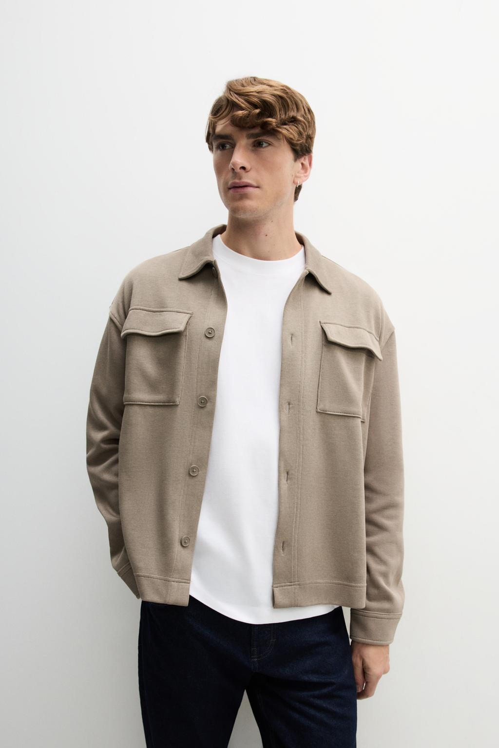 Textured overshirt with pockets