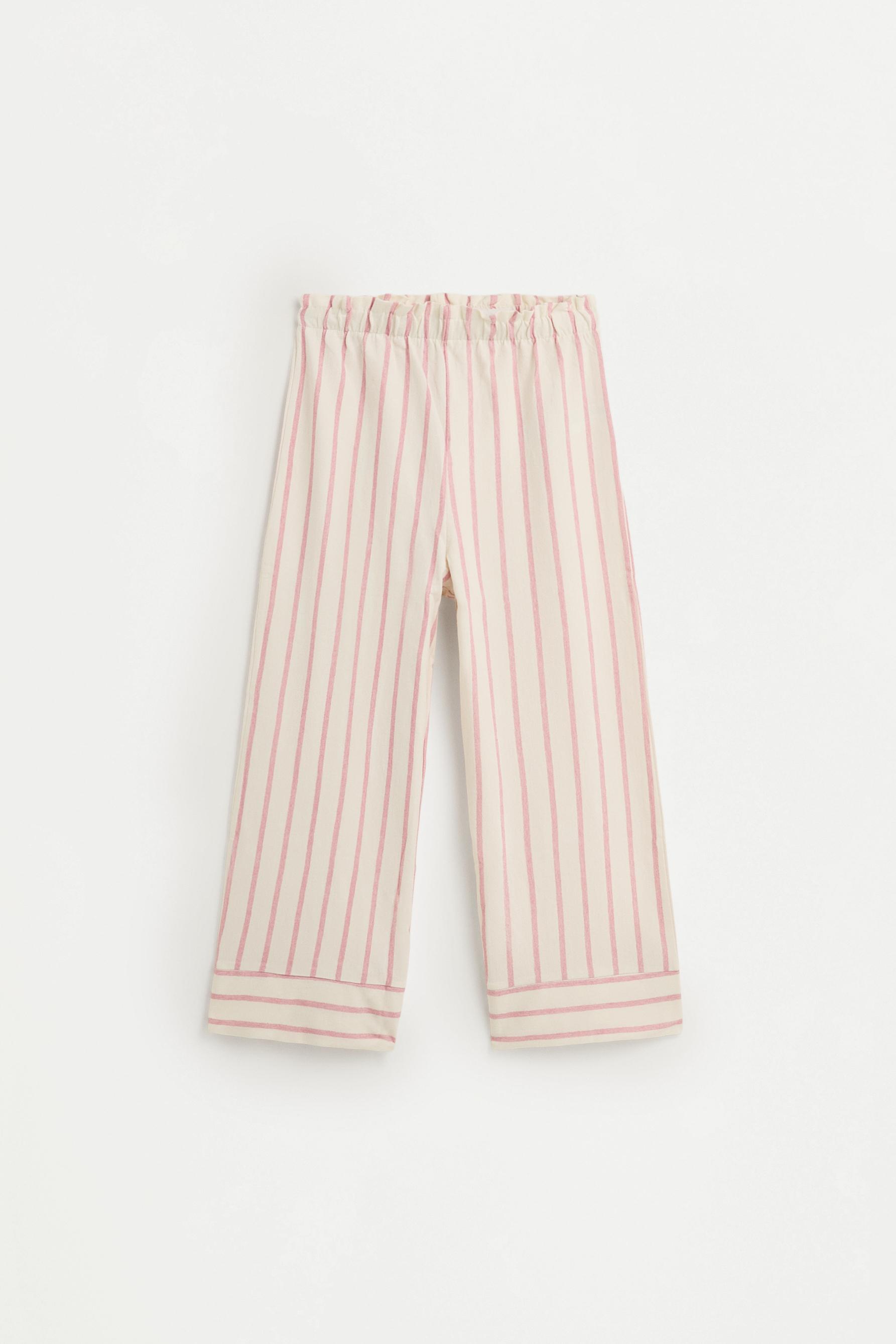 Striped bias cut culottes — PINK/WHITE