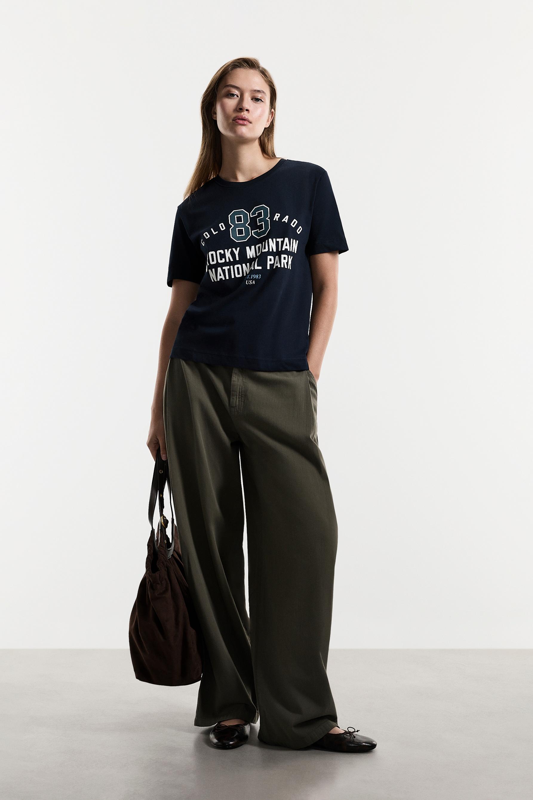 Printed T-shirt — DARK NAVY