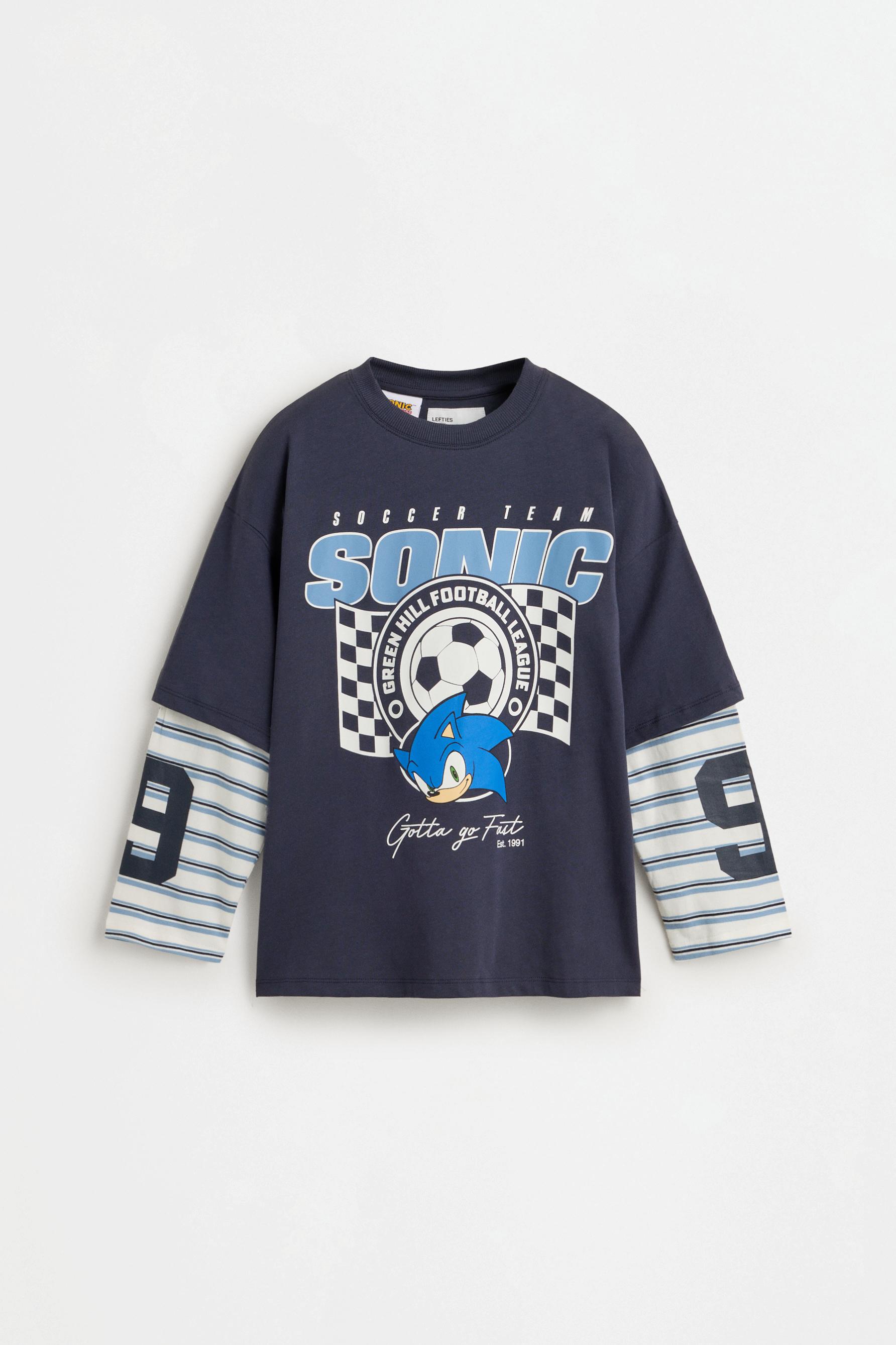 SONIC™ | SEGA layered sleeve T-shirt — NAVY