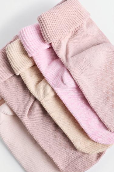 Long socks with fold-over cuff (5-pack) — PINK TONES 4