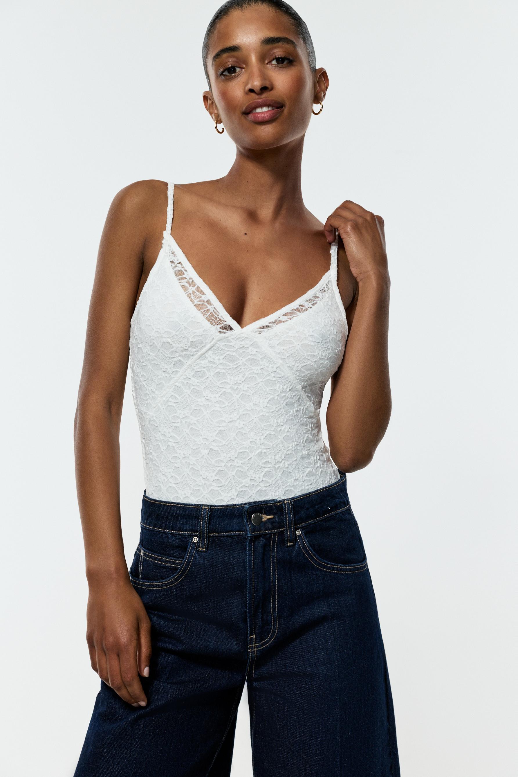 Lace bodysuit — OFF WHITE