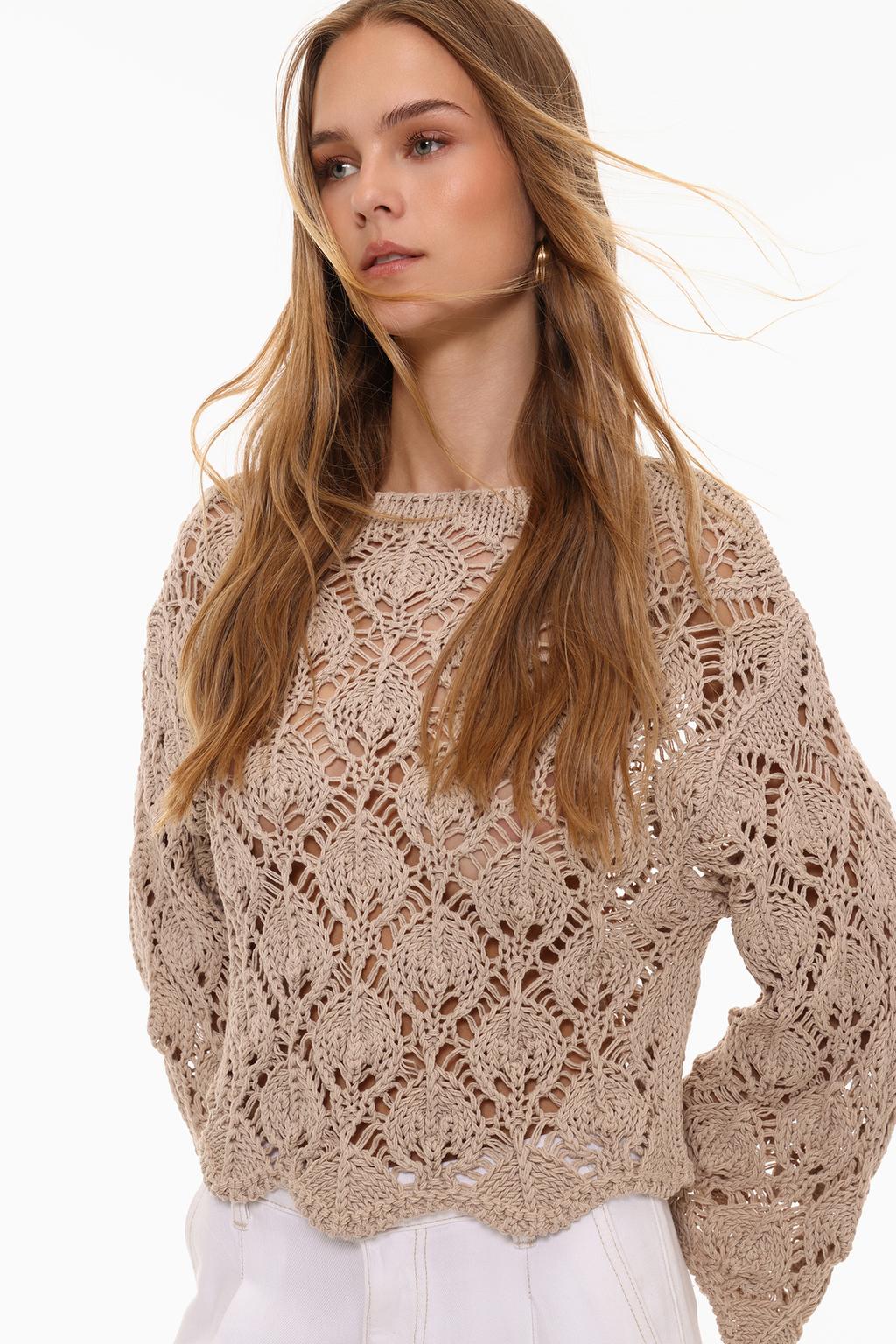 Openwork knit top