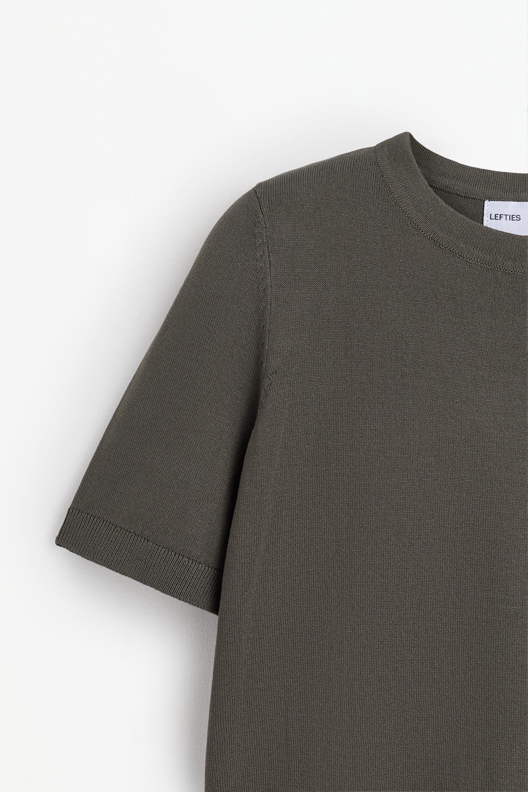 Basic knit top — KHAKI