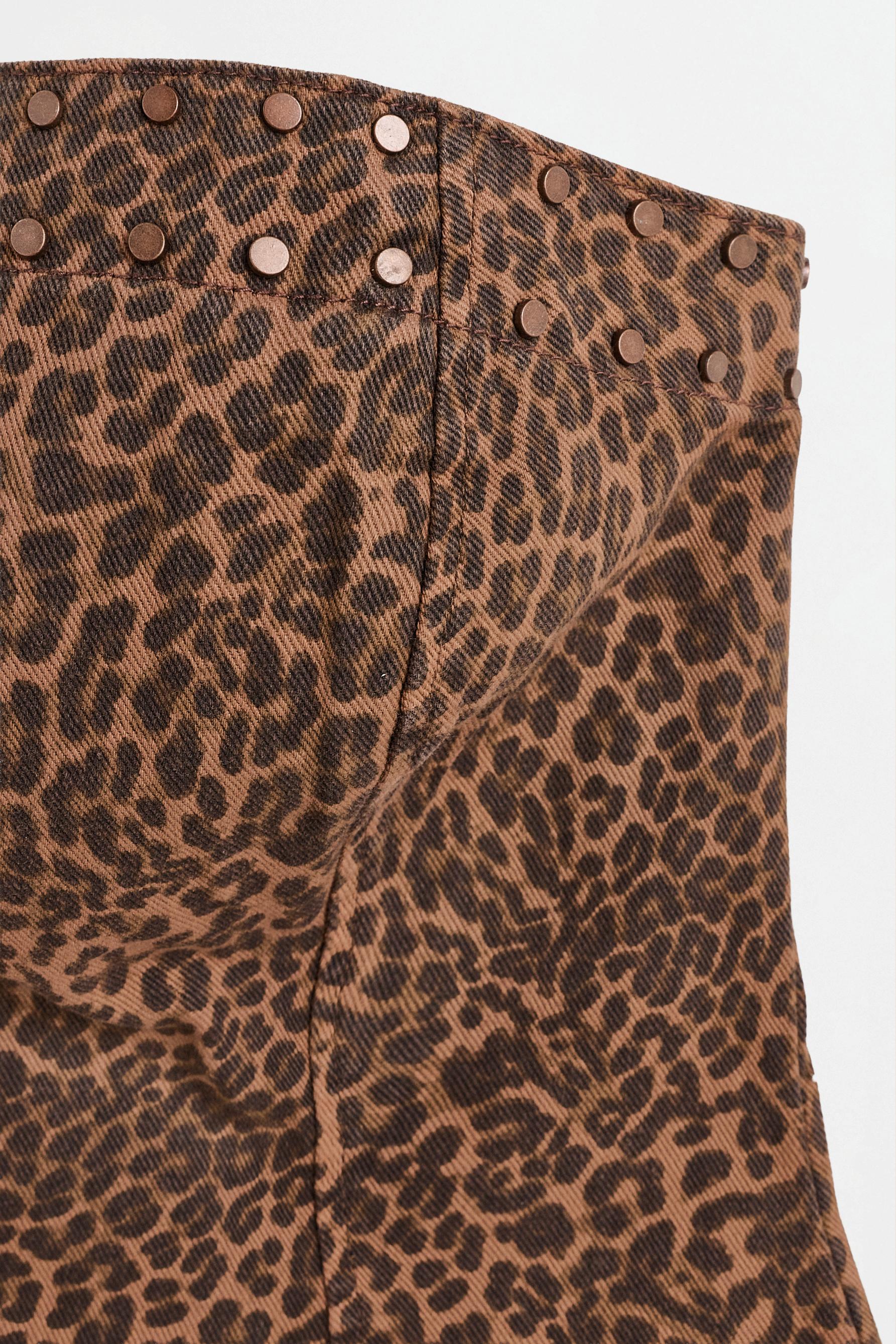 Leopard print stud bandeau top — CHEETAH