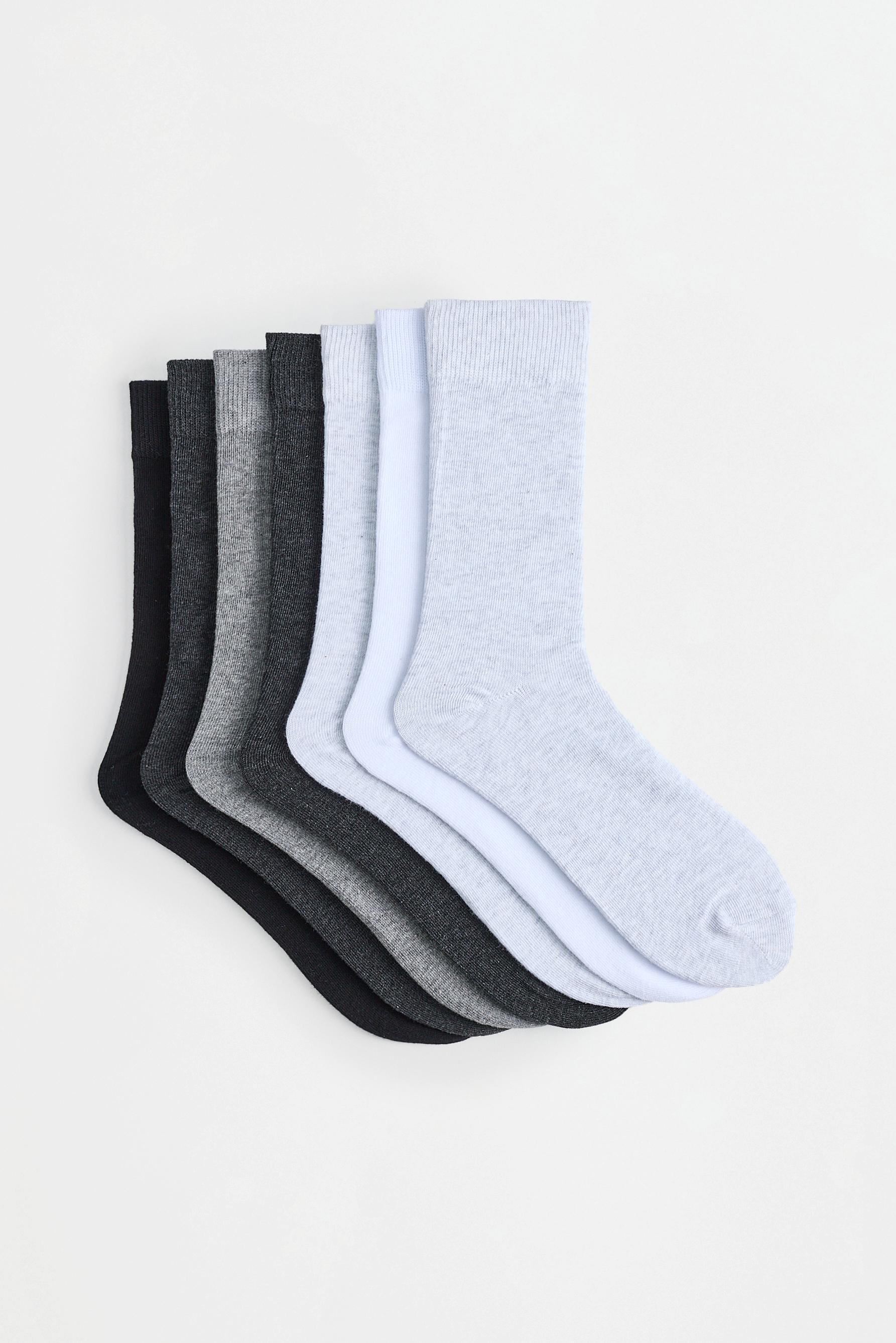 Basic long socks (7-pack) — GREY