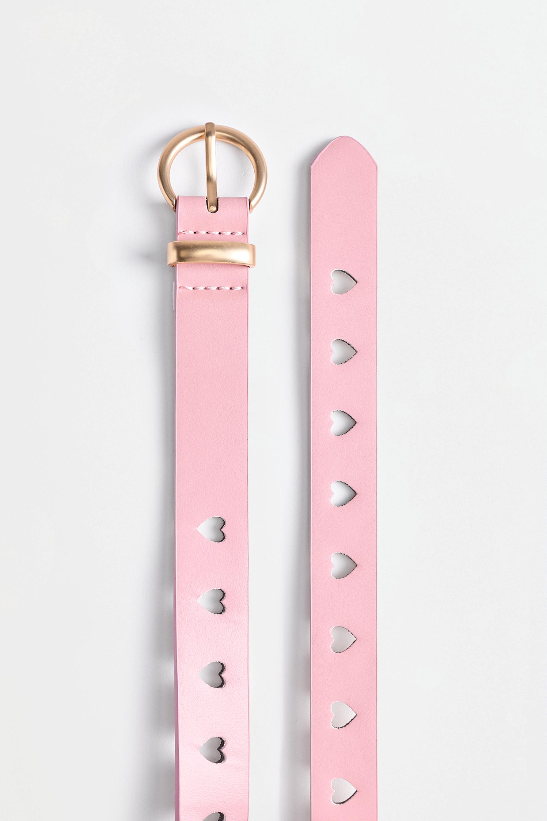 Heart openwork belt — PINK MARL