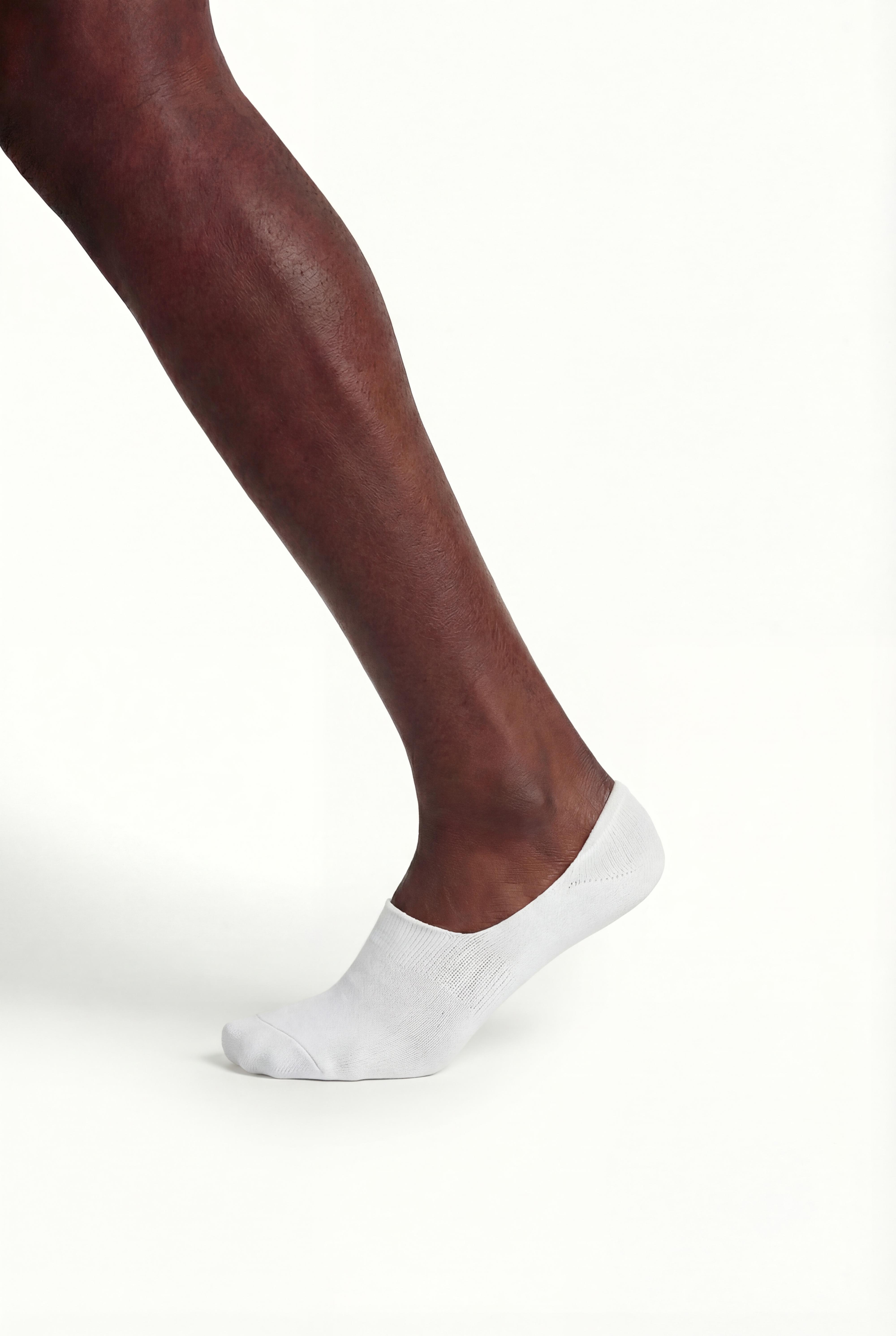 Basic No-Show Socks (5-Pack) — WHITE