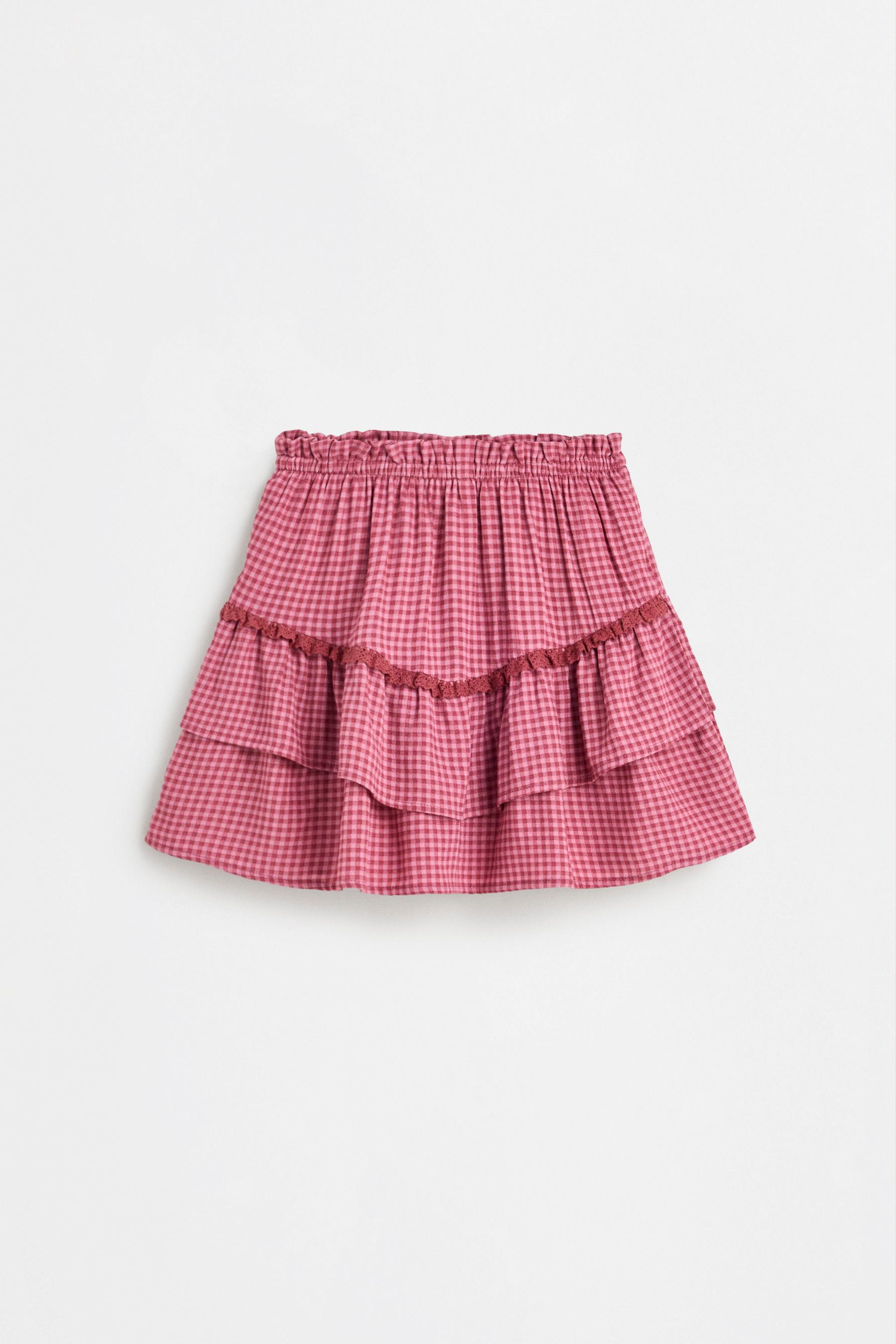 Floral ruffle skort — DARK PINK