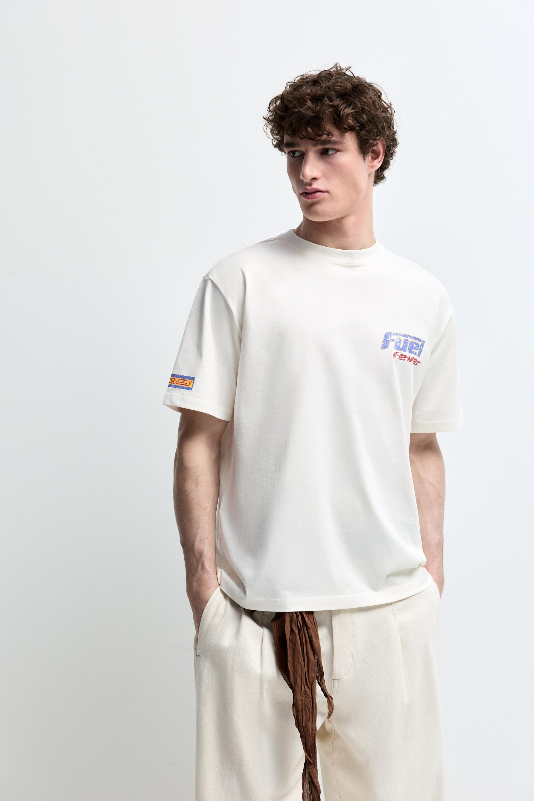 Camiseta estampados efecto desgastado