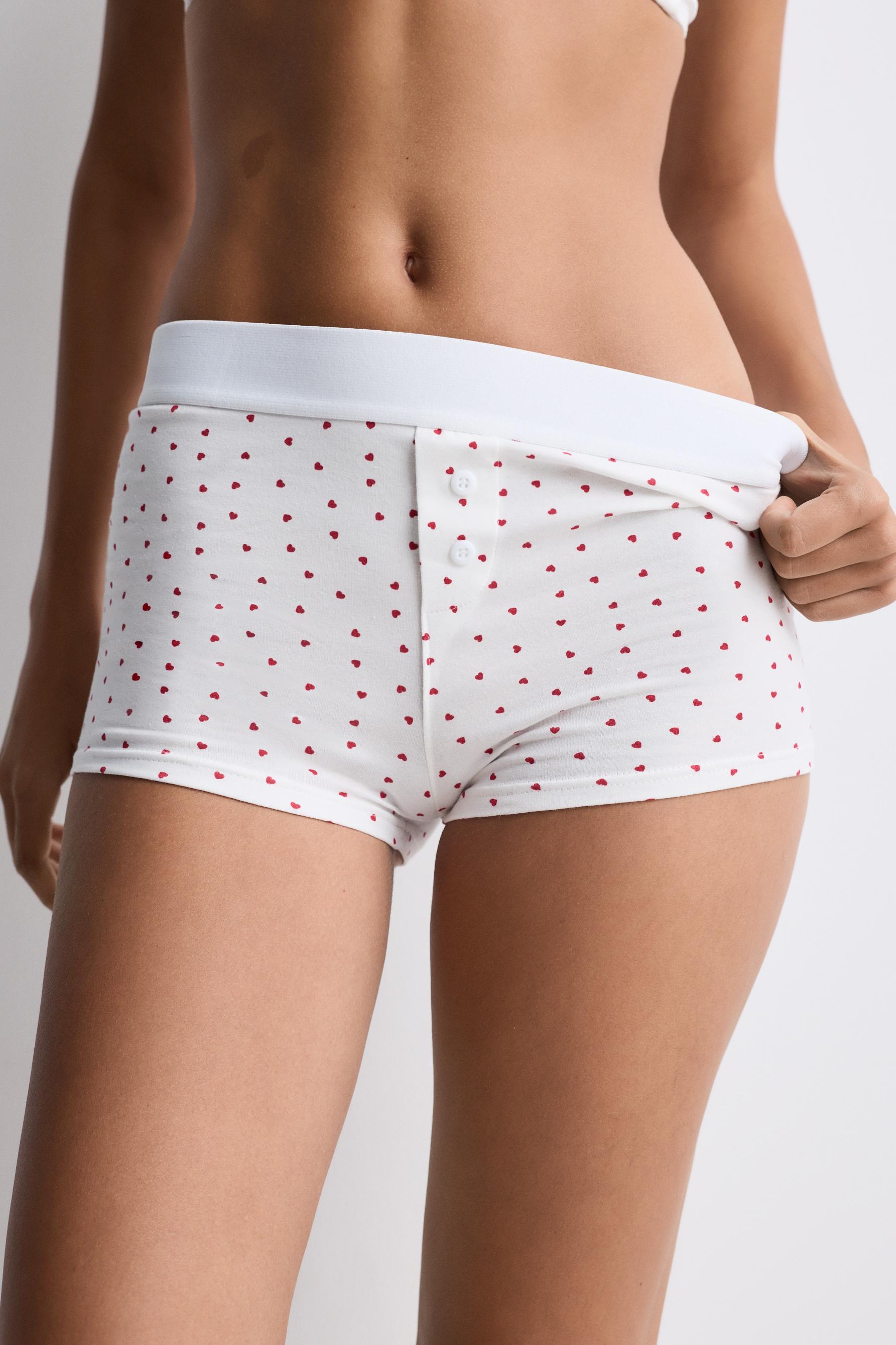 Printed boxer shorts — WHITE/RED