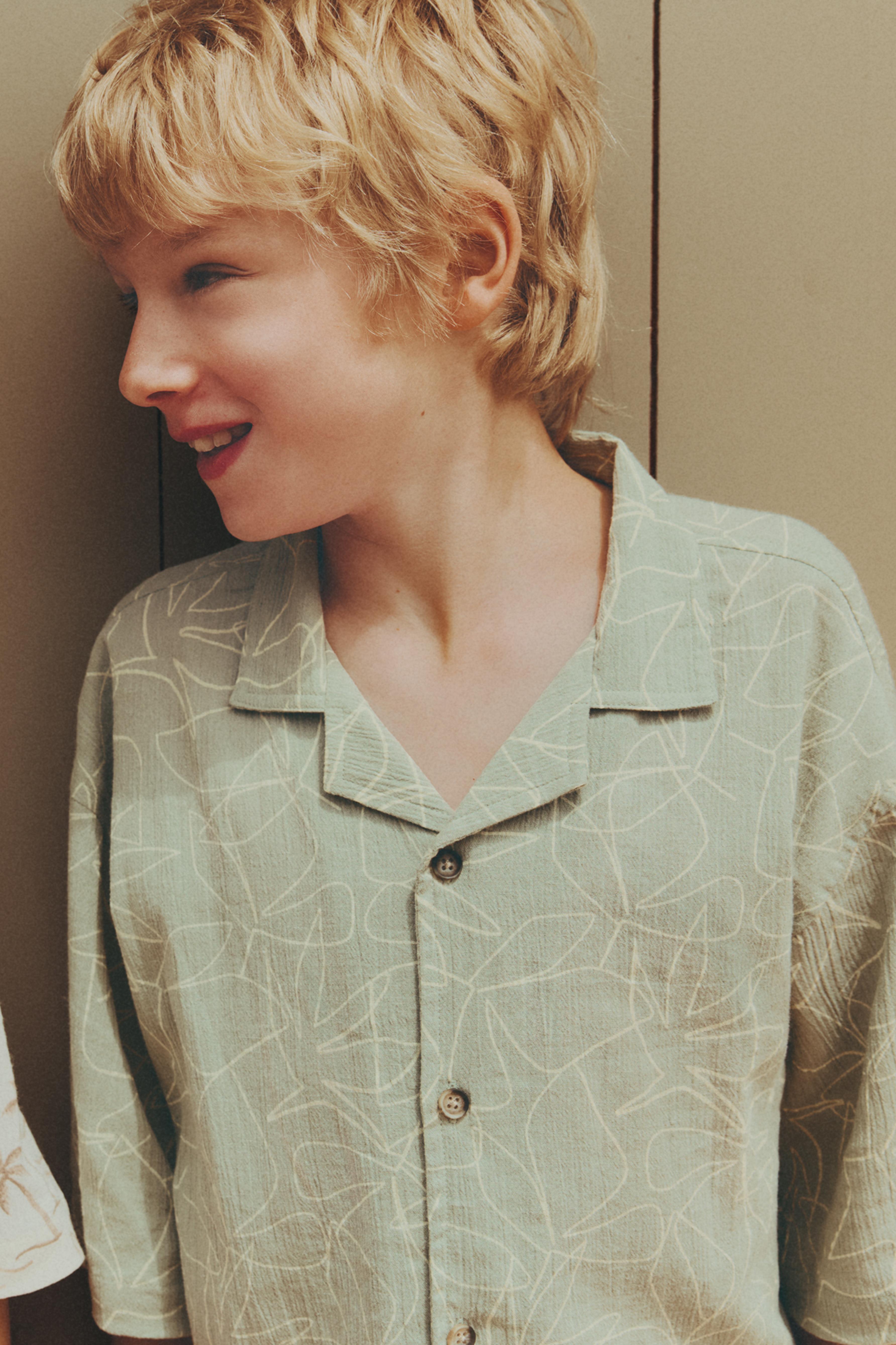 Printed resort shirt — KHAKI