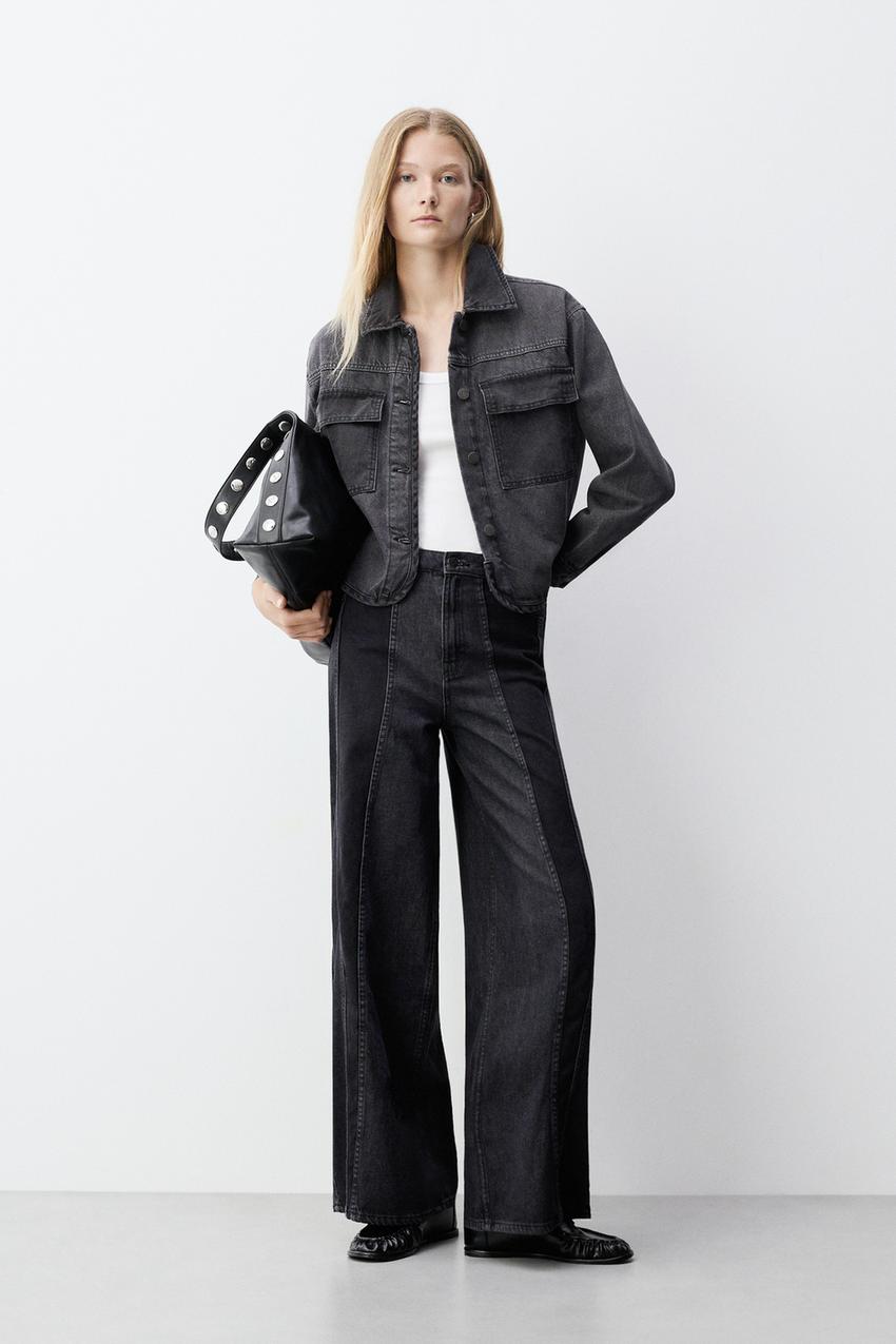 Jeans wide leg contrastes Vestir Pantalones ROPA Mujer