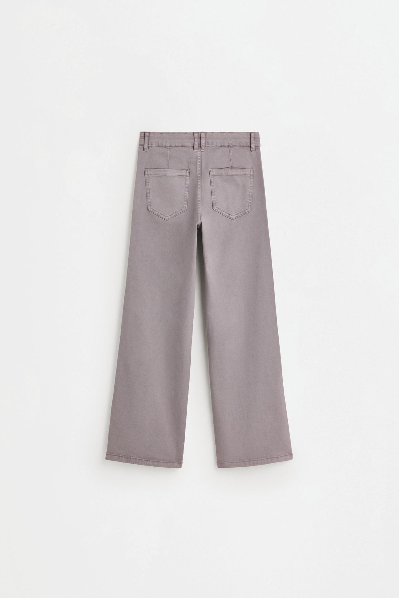 Straight twill trousers — TAUPE GREY