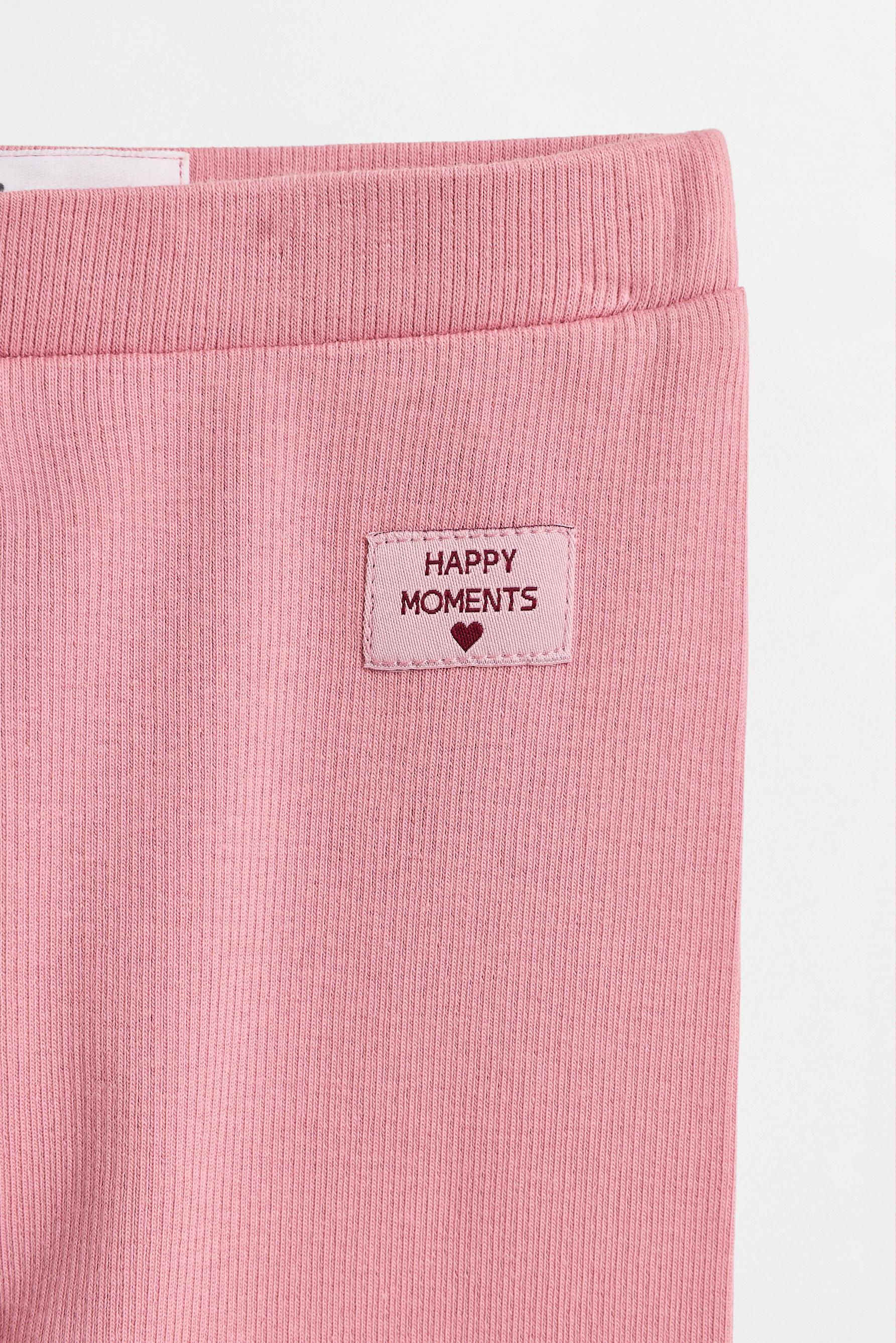 Pack of 2 ribbed leggings — DUSTY PINK