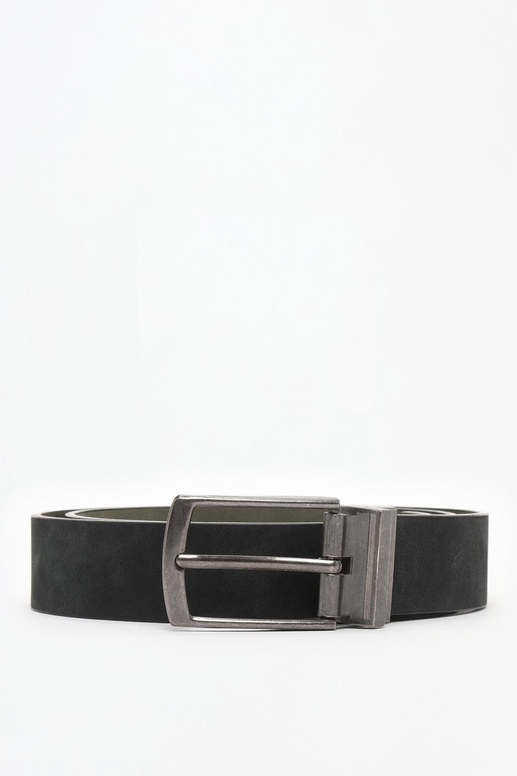 Distressed faux leather belt